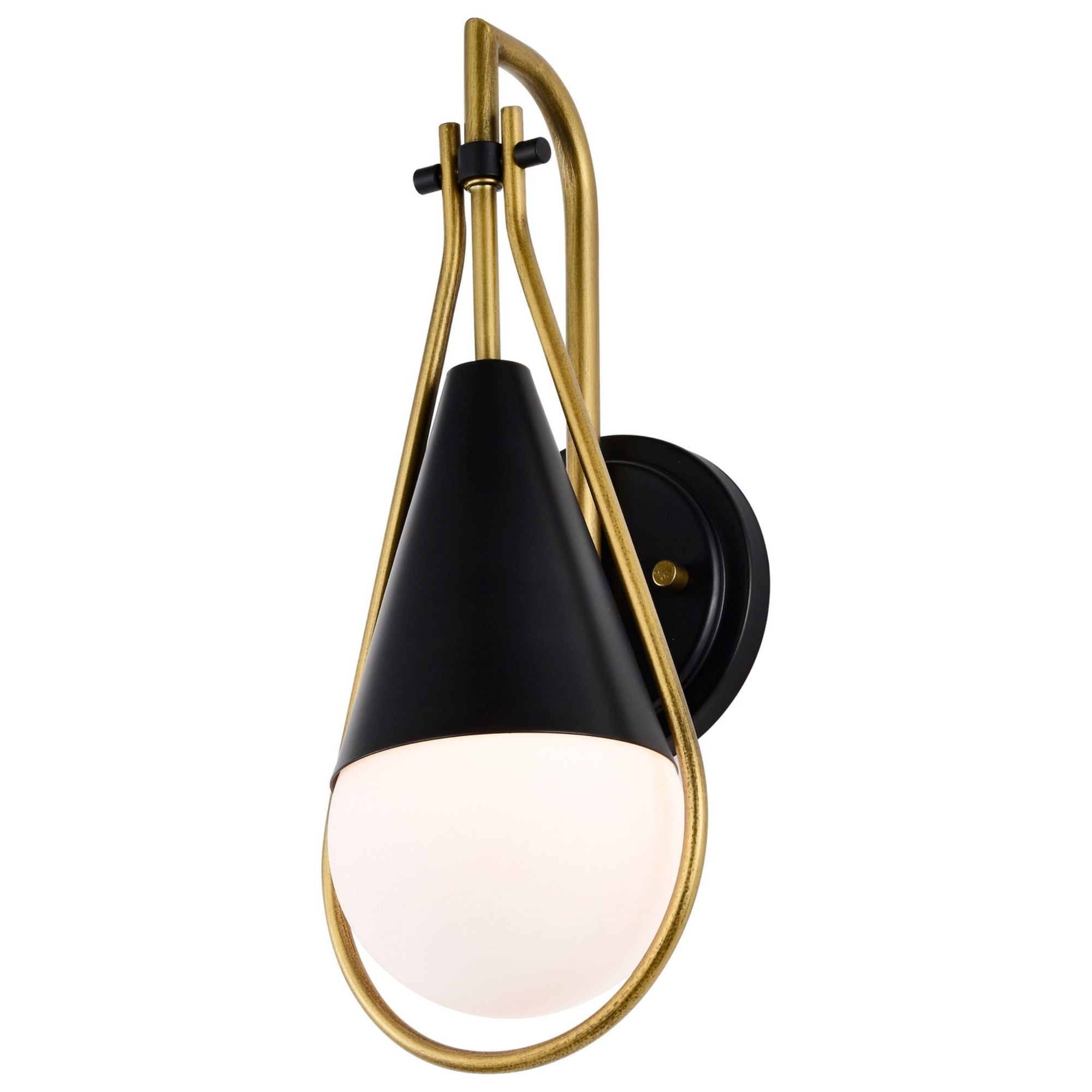 Admiral 15 Inch Wall Sconce Light Fixture - Matte Black & Natural Brass Finish - Perfect for Bedroom, Living Room, and Hallway Lighting