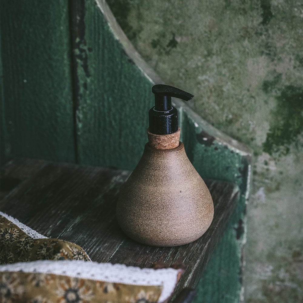 Handmade Ceramic Soap Dispenser for Bathroom & Kitchen - Elegant Liquid Soap Pump for Modern Farmhouse, Spa, and Luxury Home Decor
