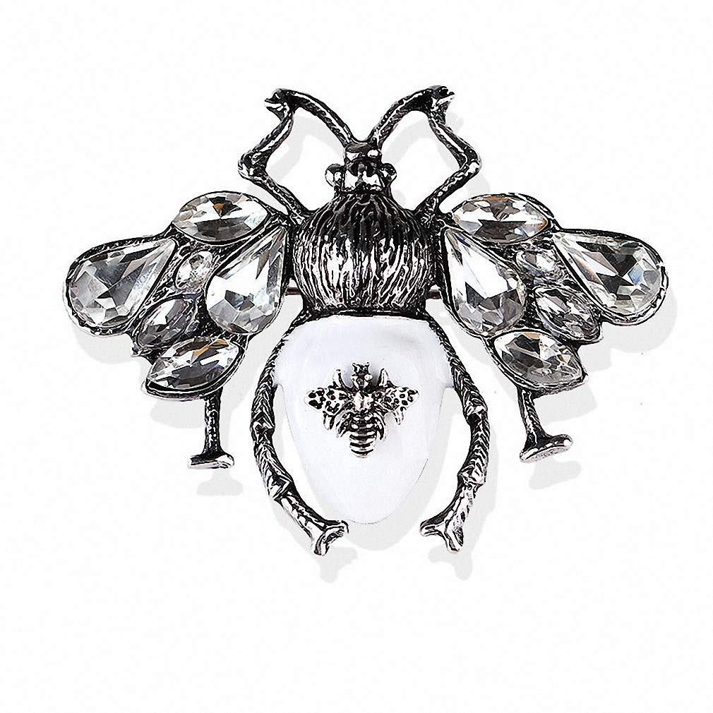 Bee Brooch Pin - Red Enamel Honeybee Jewelry for Women & Hijab