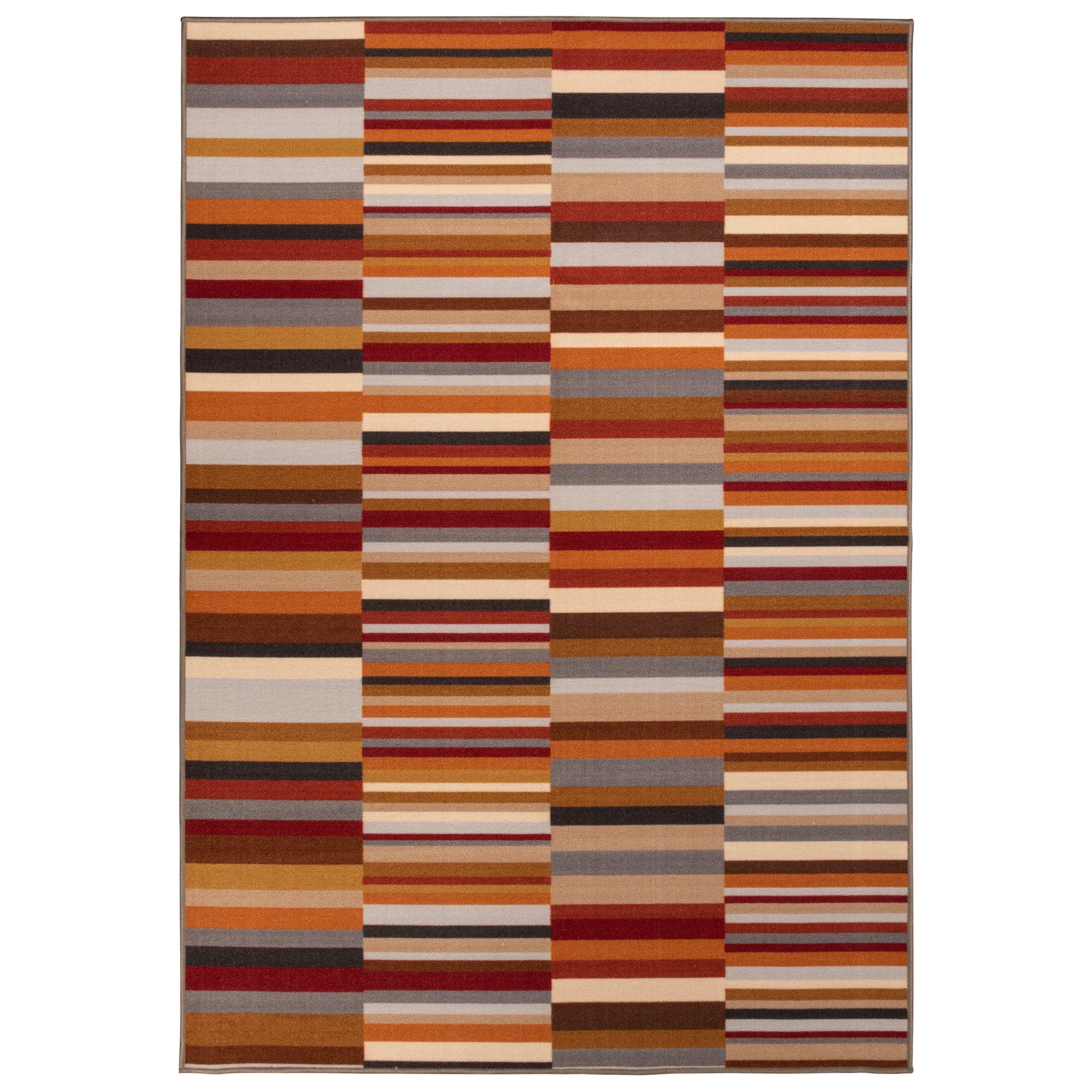 Arden Modern Striped Non-Slip Area Rug - Indoor/Outdoor Use for Living Room, Patio, Bedroom & Entryway | Water-Resistant & Durable Floor Mat