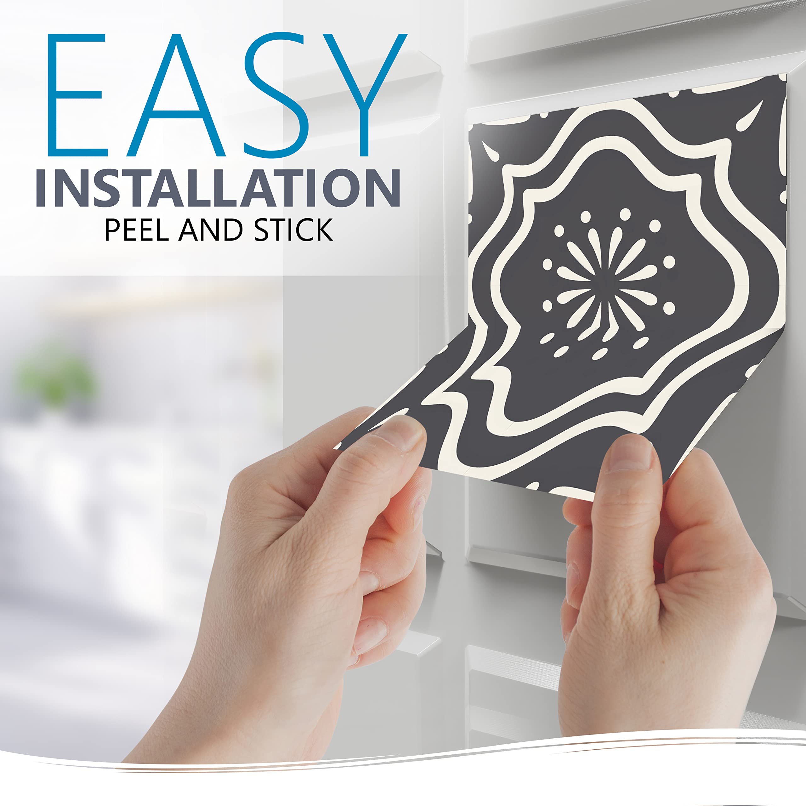 24-Piece Waterproof Peel and Stick Tile Stickers - Self-Adhesive Vinyl Wall Decals for Kitchen Backsplash, Bathroom, Laundry Room & Home Decor - Easy DIY Removable Wallpaper Alternative