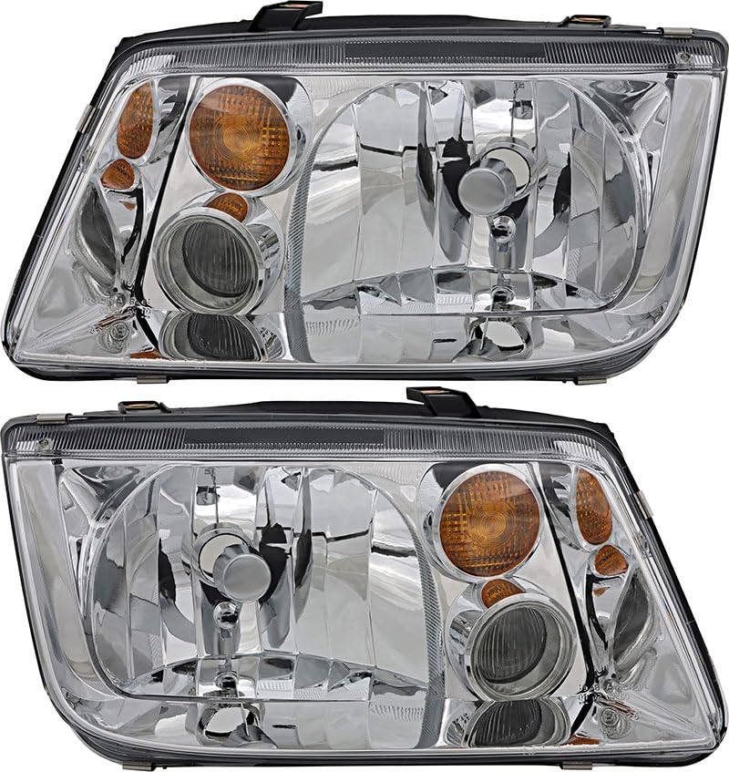 Volkswagen Jetta Headlights Replacement Set - Halogen Headlamps for Driver & Passenger Side (2002-2005 Models) | Perfect for Night Driving & Auto Restoration Projects