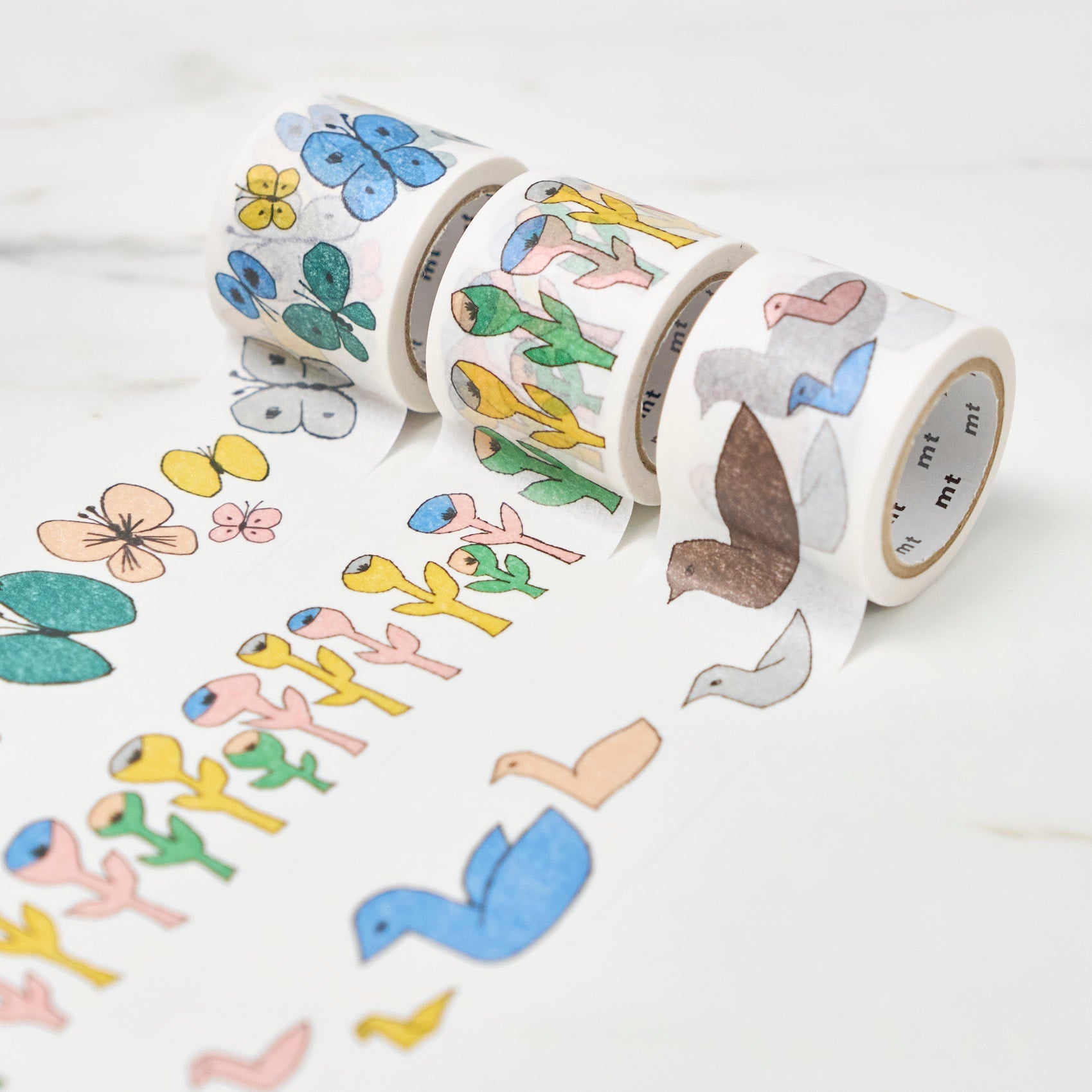 MT x Minä Perhonen Nature Doodle Series Masking Tape - Decorative Washi Tape for Scrapbooking, Journaling, Gift Wrapping & DIY Crafts