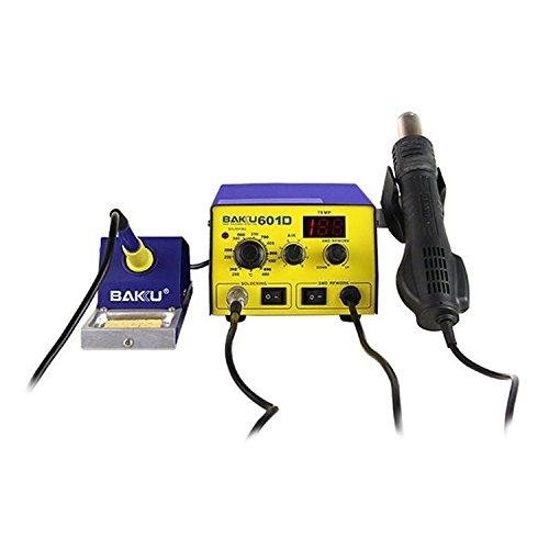 BK-601D 2-in-1 Hot Air Gun and Soldering Iron Station with LED Display - 220V AC Power for Electronics Repair, DIY Projects, and Jewelry Making