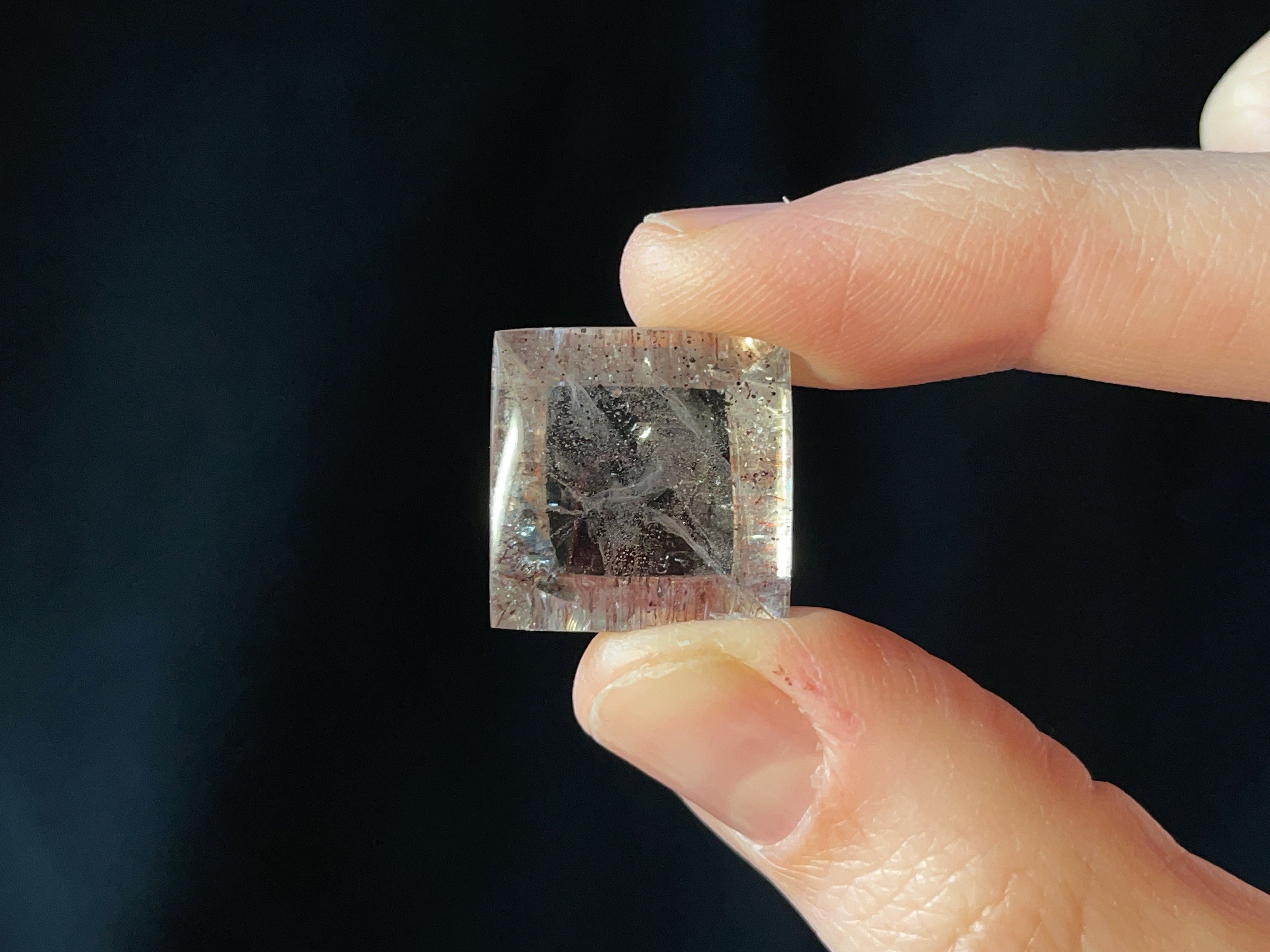 Natural Pink Fire Quartz Crystal Square Gemstone - COVELLITE Semi-Precious Stone for Jewelry Making (44071) | Healing Crystals, Wire Wrapping, DIY Crafts & Spiritual Decor