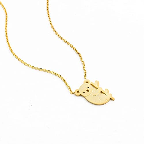 Koala Bear Necklace - Sterling Silver Koala Pendant Jewelry with 18K Gold Plating | Cute Animal Charm Gift for Women, Girls | Perfect for Birthday, Anniversary, Christmas & Everyday Wear
