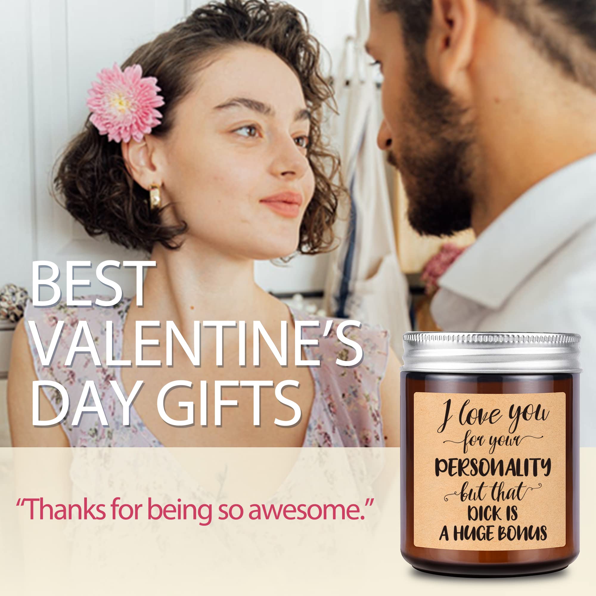 Lavender Scented Candle - Relaxing Aromatherapy Gift for Men, Boyfriend & Husband - Funny Romantic Present for Anniversary, Birthday, Valentine's Day - Perfect for Stress Relief, Home Decor & Romantic Nights