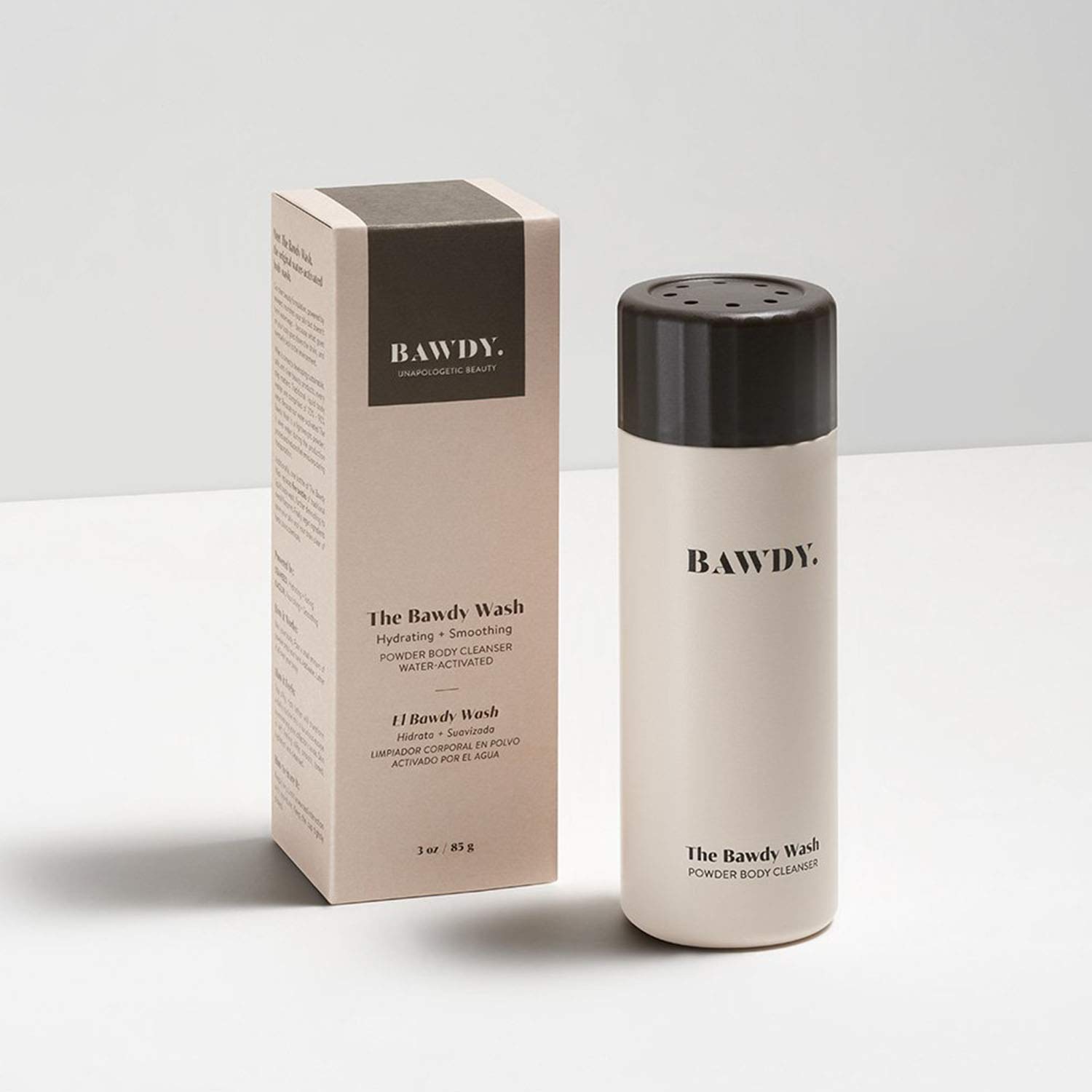 BAWDY The Bawdy Wash - Lightweight Water-Activated Powder-to-Foam Body Wash | Vegan, Non-Toxic & Cruelty-Free | Travel-Friendly 3oz (85g) for Gym, Camping & Sustainable Skincare Routine