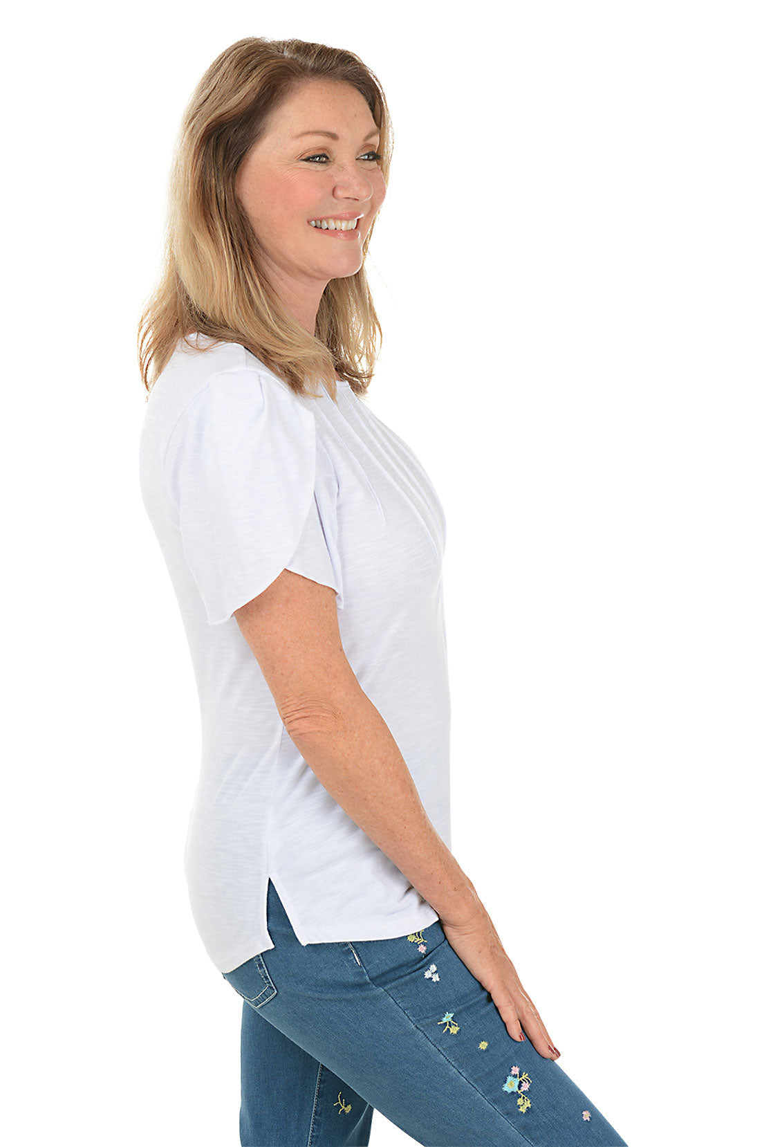 Elegant Pleated Front Tulip Sleeve Blouse for Women | Flowy Casual & Office Wear | Perfect for Spring Outfits, Date Nights & Work Attire