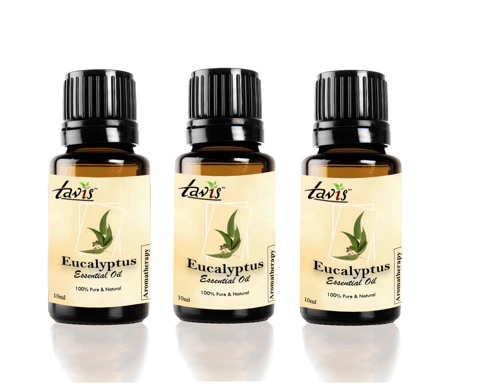 Pure Tavis Eucalyptus Essential Oil - 30ml (3-Pack) | 100% Natural Aromatherapy Oil for Diffusers, Massage & Stress Relief | Home Spa & Wellness Essential