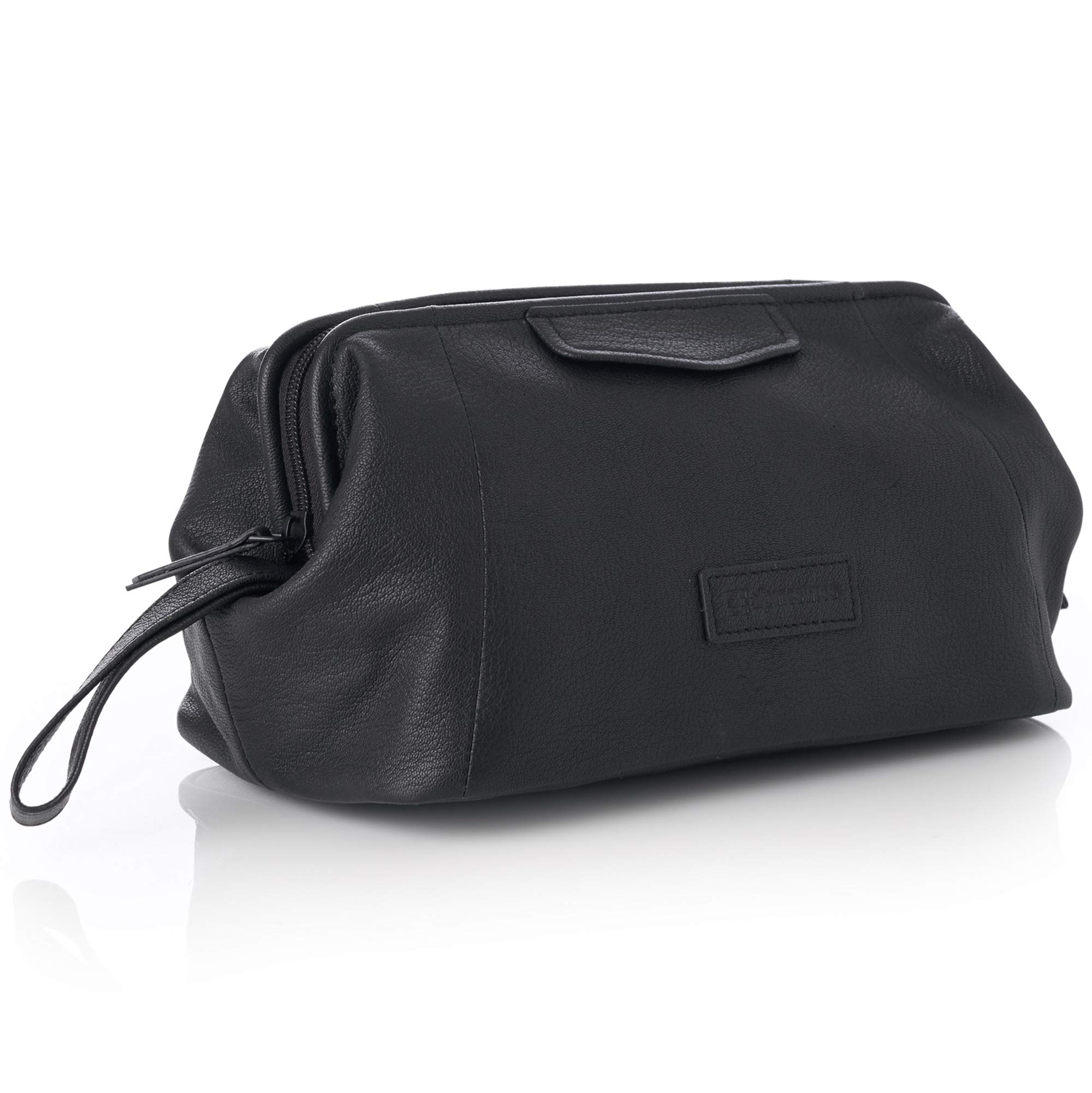 Premium Genuine Leather Dopp Kit - Alpine Swiss Lauter Toiletry Bag for Men, Travel Shaving Kit with Multiple Pockets, Ideal for Business Trips, Gym, Camping & Weekend Getaways