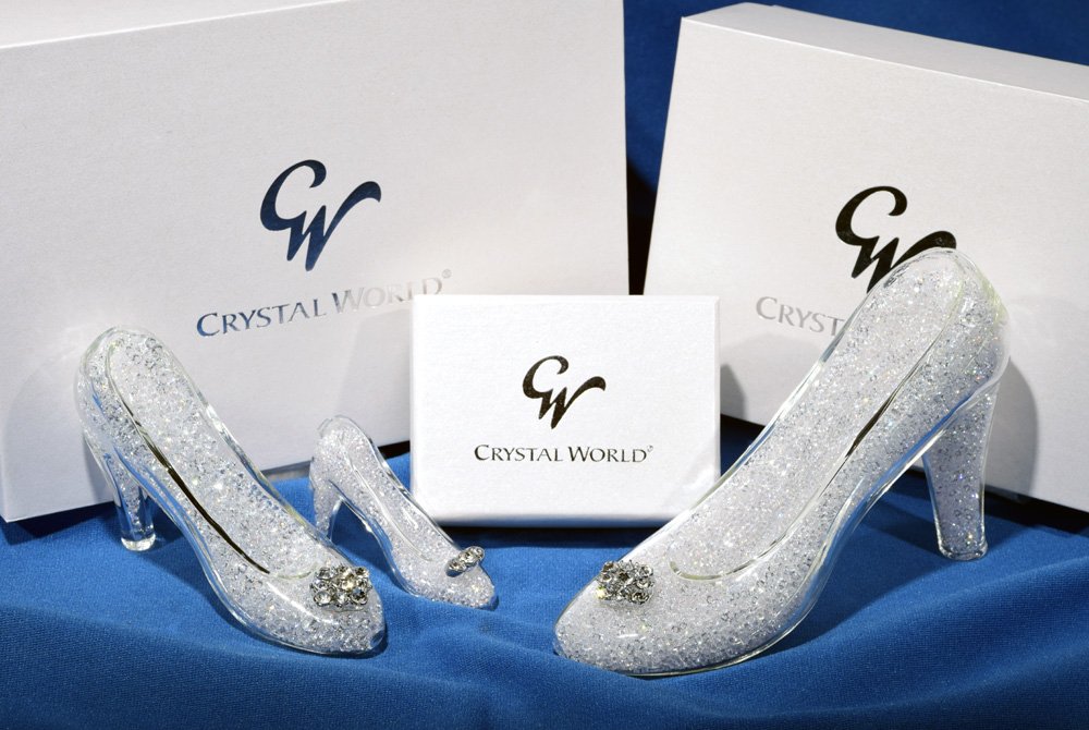 Crystal Glass Slippers for Women - Elegant Transparent High Heel Shoes for Parties, Weddings & Prom - Large Size (US 9-11)