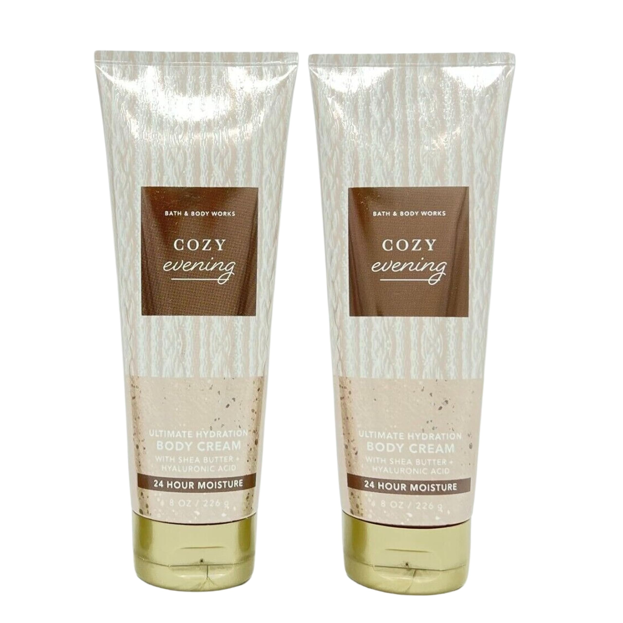 Bath & Body Works Ultimate Hydration Body Cream - Cozy Evening Scent, 8 Oz (2-Pack) | Deep Moisturizing Lotion for Dry Skin | Perfect for Nighttime Relaxation & Self-Care Routine