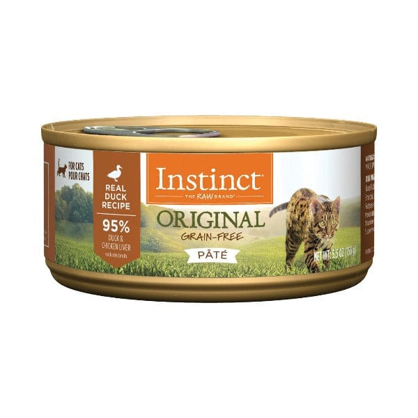 Instinct Original Grain-Free Real Duck Recipe Canned Cat Food - High Protein, Natural Ingredients for Adult Cats - Perfect for Indoor & Outdoor Cats, Picky Eaters & Sensitive Stomachs