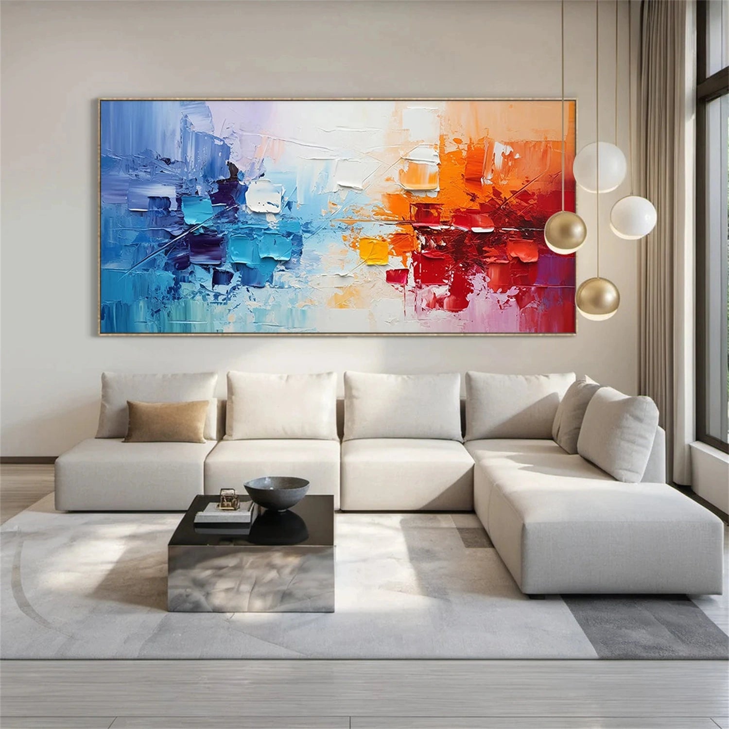 Abstract Painting #AB 302 - Modern Wall Art for Living Room, Bedroom & Office Decor | Large Canvas Artwork for Home & Office Interior Design