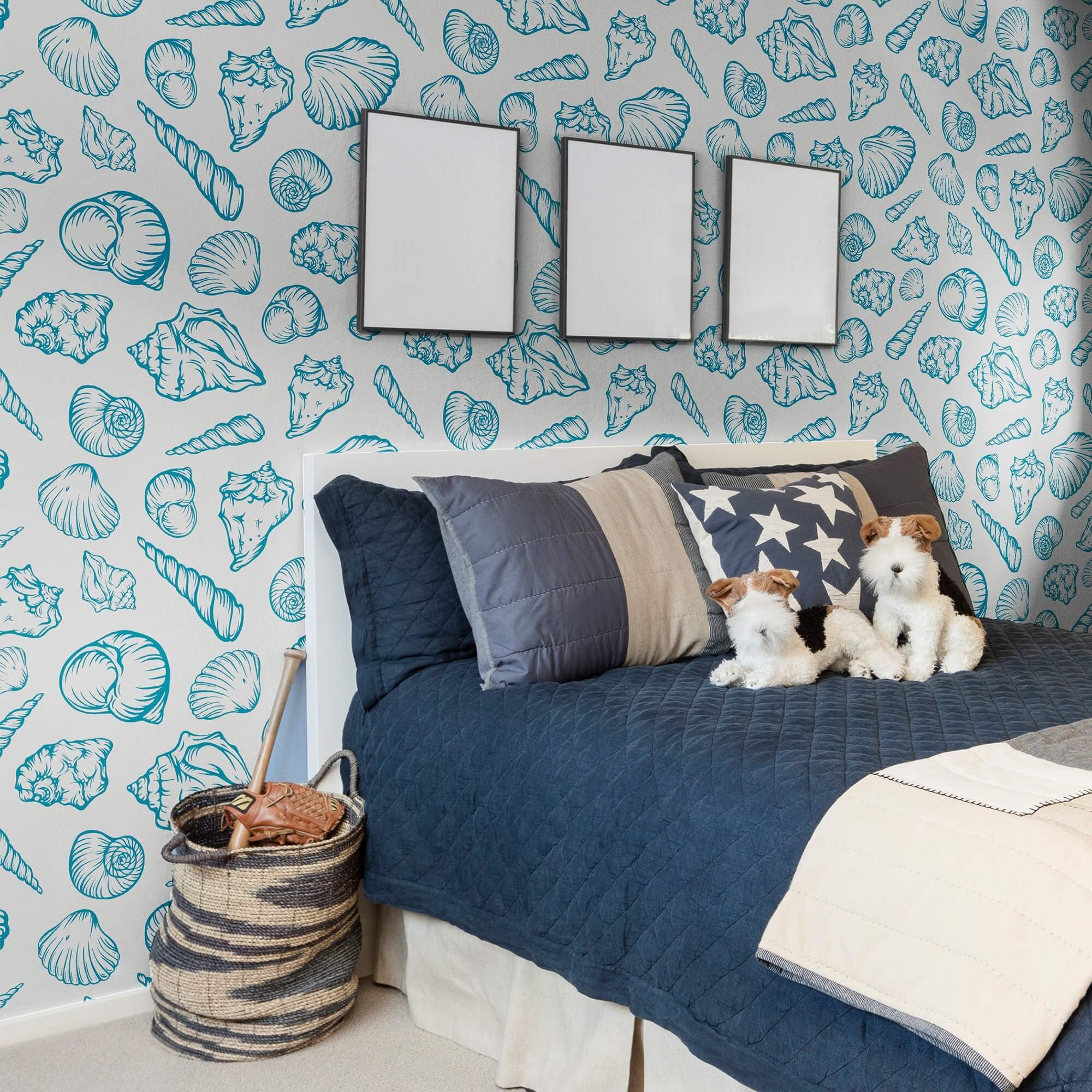 Blue Nautical Peel and Stick Removable Wallpaper - Self-Adhesive Decorative Wall Mural for Bedroom, Bathroom, Nursery & Home Office Decor