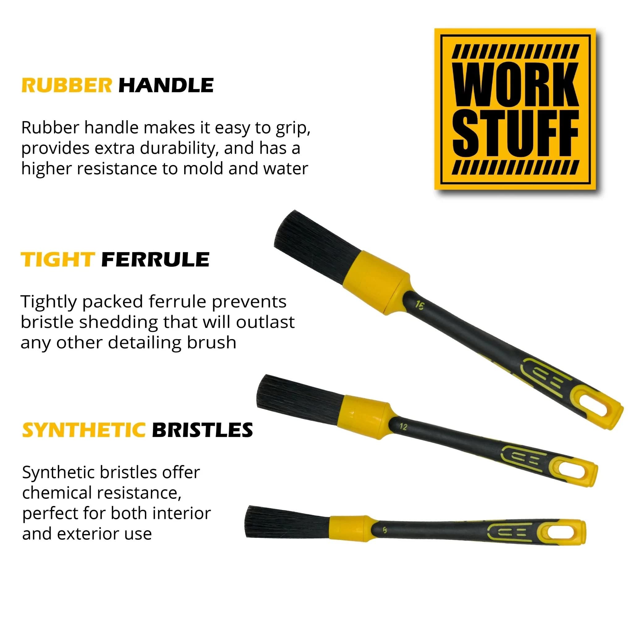 Rubber Black Detailing Brush (24mm) for Work & Car Cleaning
