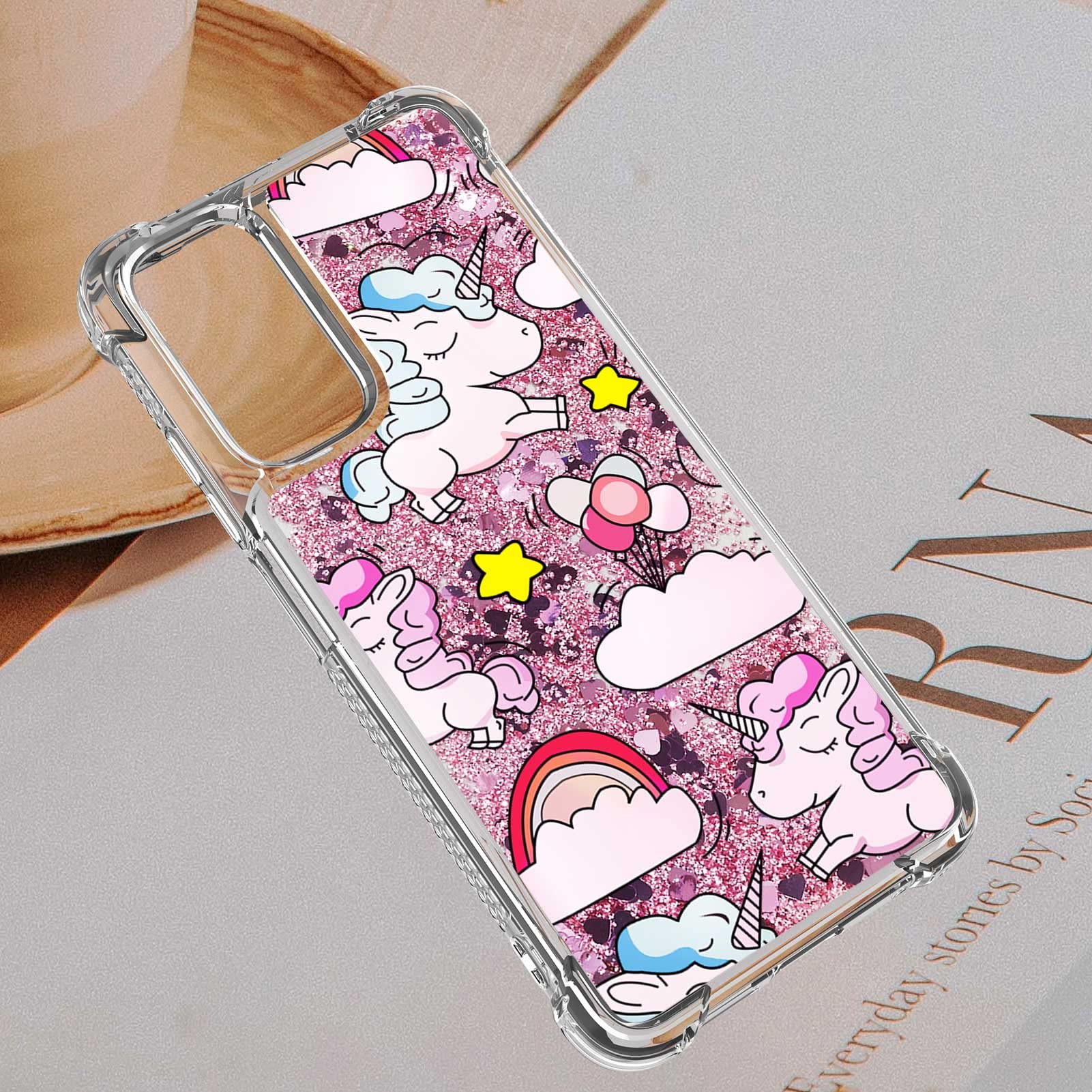 Sparkly Glitter Phone Case for Redmi Note 11S/11 4G - Shimmering Crystal Quicksand Silicone Protective Cover | Cute Unicorn Design | Perfect for Parties, Daily Use & Gift Giving