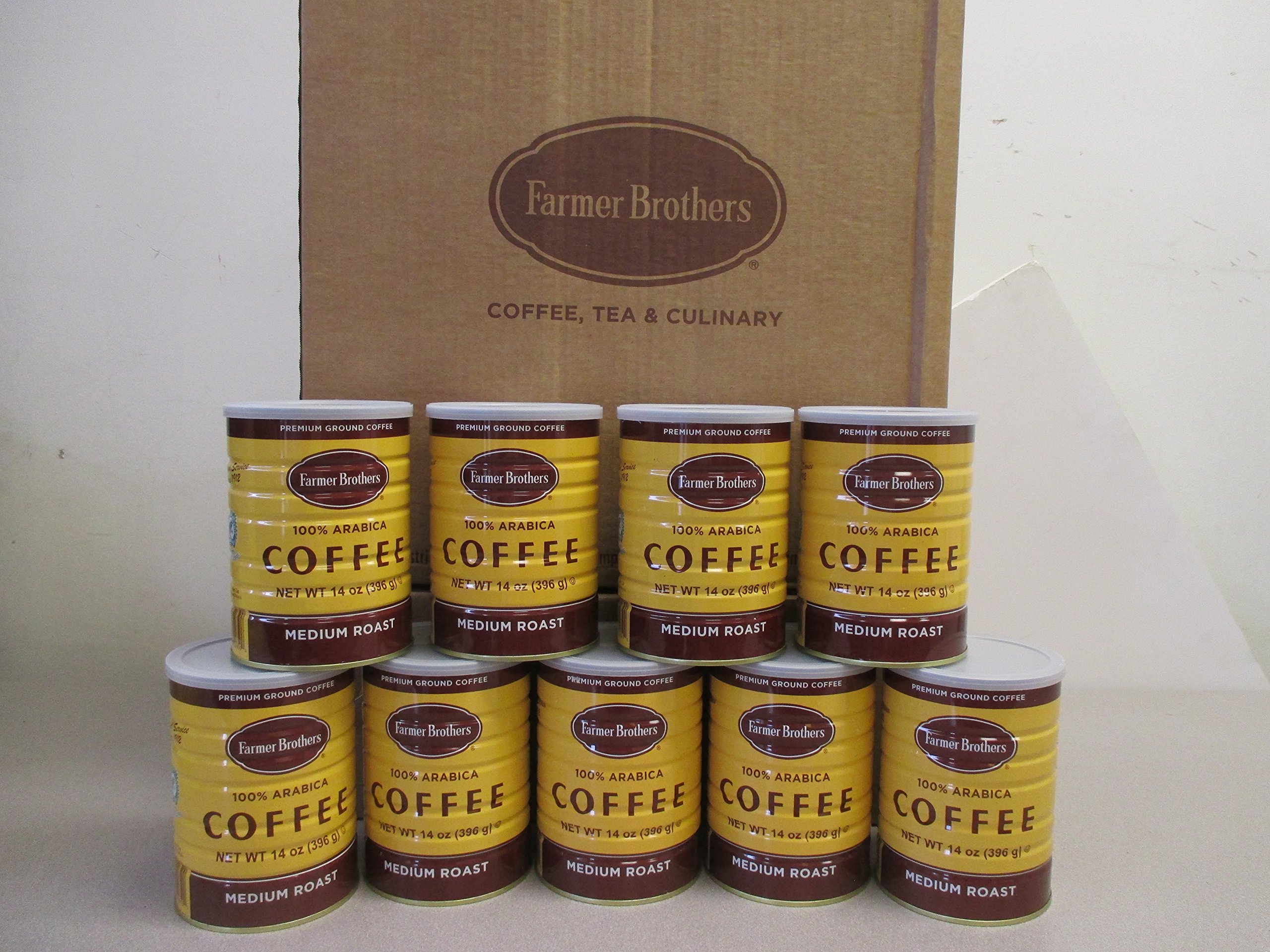 Farmer Brothers 100% Arabica Medium Roast Ground Coffee - Rainforest Alliance Certified, 9-Pack | Premium Coffee for Home, Office & Camping | Rich Flavor & Sustainable Sourcing