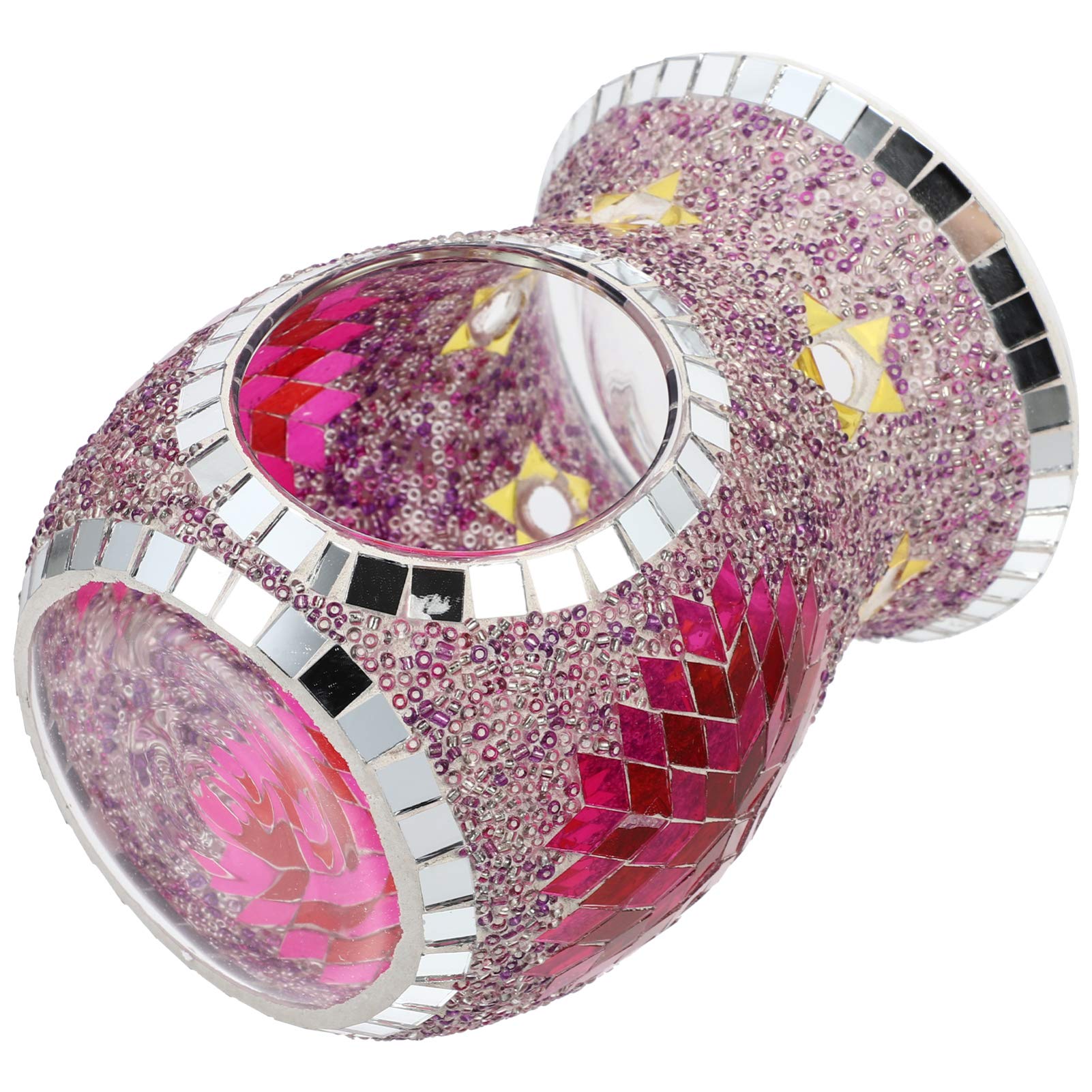 Beaupretty Mosaic Glass Oil Burner - Aromatherapy Essential Oil Diffuser & Tealight Candle Holder Wax Warmer - Perfect Gift for Home, Cafe, Bar & Office Decor - Relaxing Ambiance for Spa, Yoga & Meditation