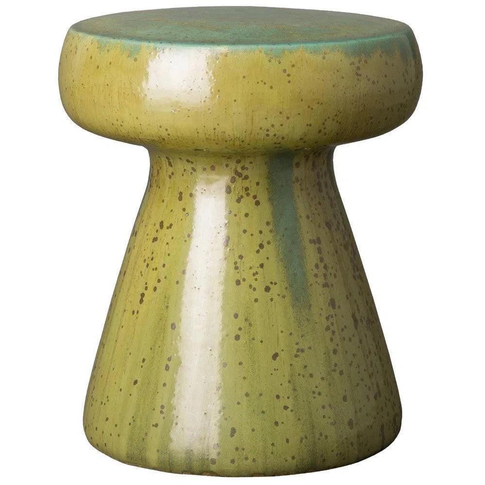 18 Inch Mushroom Shaped Ceramic Garden Stool for Outdoor Patio, Lawn, and Garden Decor - Perfect for Seating, Plant Stand, or Decorative Accent
