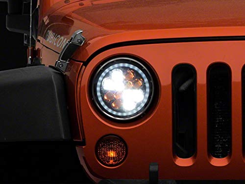 Jeep Wrangler TJ & JK LED Headlights (1997-2018) - Axial Spider with Amber DRL & Angel Eye Halo - High Performance Off-Road Lighting for Night Driving & Adventure