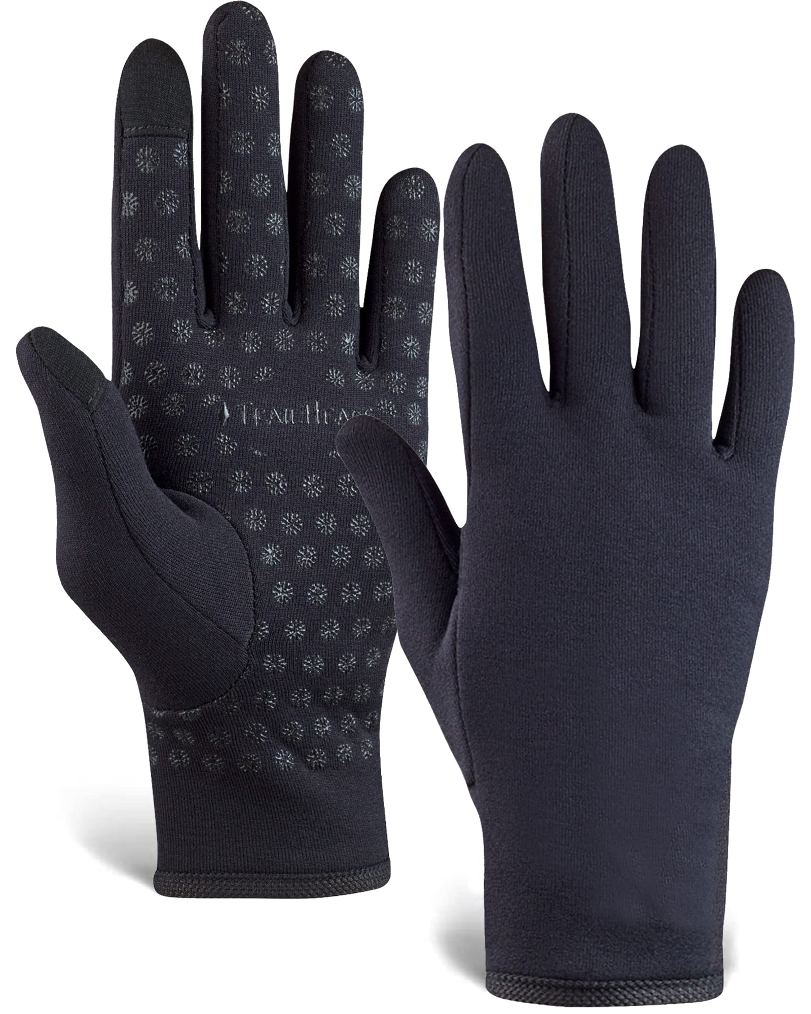 TrailHeads Women's Running Gloves - Touchscreen Winter Gloves for Running, Hiking & Biking - Breathable Sports Gloves for Outdoor Activities - Solid Black (Small) - Perfect for Cold Weather Workouts & Winter Adventures