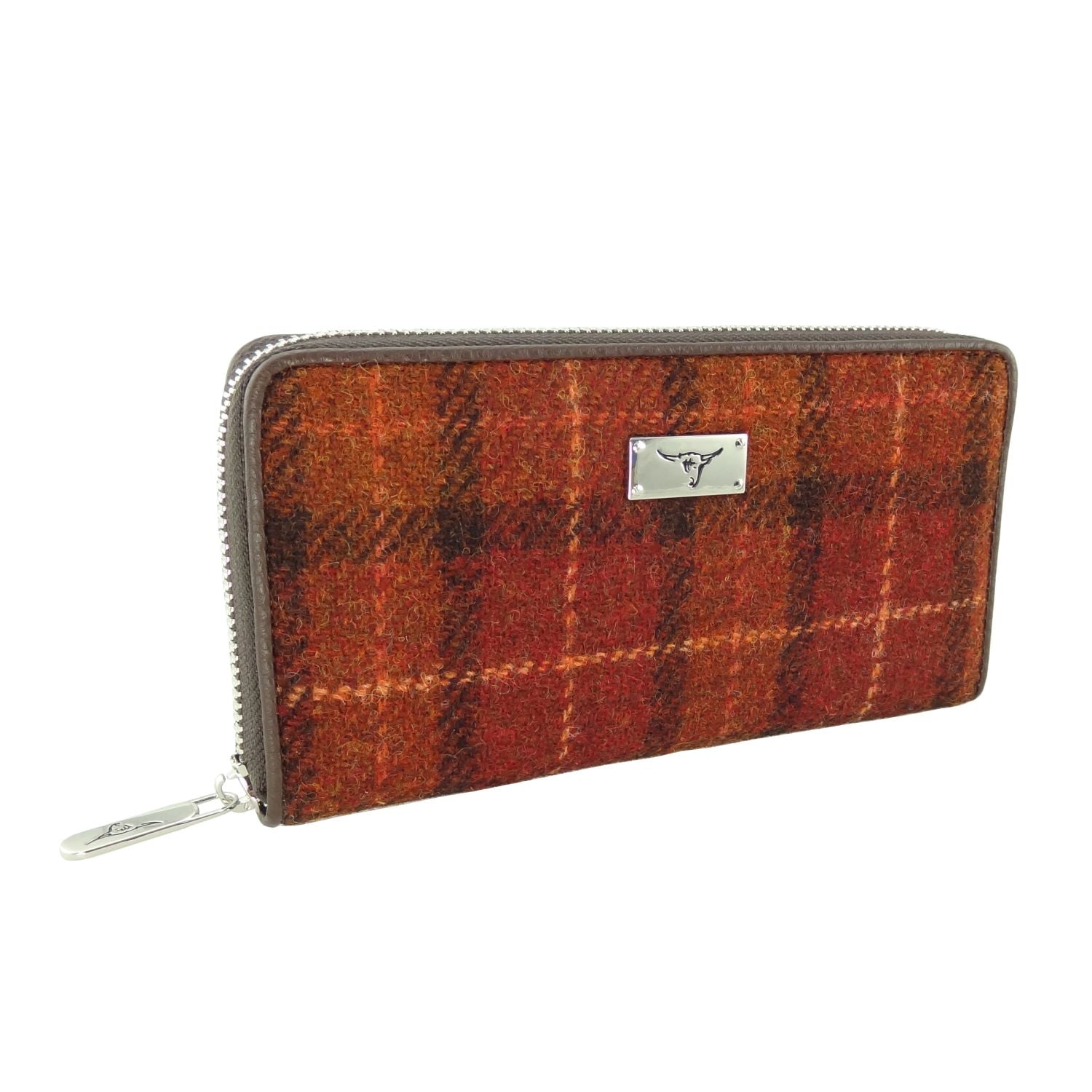Harris Tweed Long Zip Wallet for Men & Women - 22 Stylish Colors | RFID Blocking Leather Card Holder for Travel, Business & Everyday Use