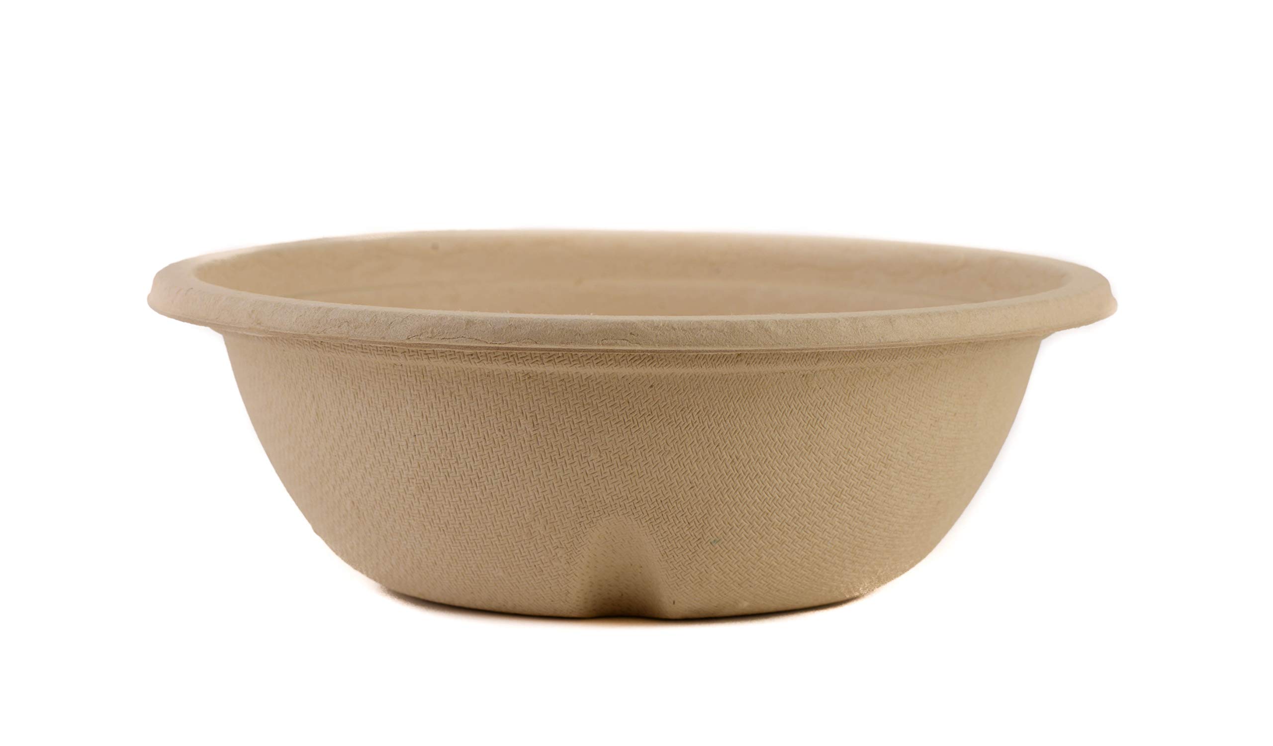 EcoQuality 24oz Round Deep Disposable Bowls [375 Pack] - 100% Biodegradable Sugarcane Bagasse Bamboo Fiber Bowls | Sturdy Compostable Eco-Friendly Plastic-Free Alternative | Perfect for Parties, Picnics, Catering & Takeout