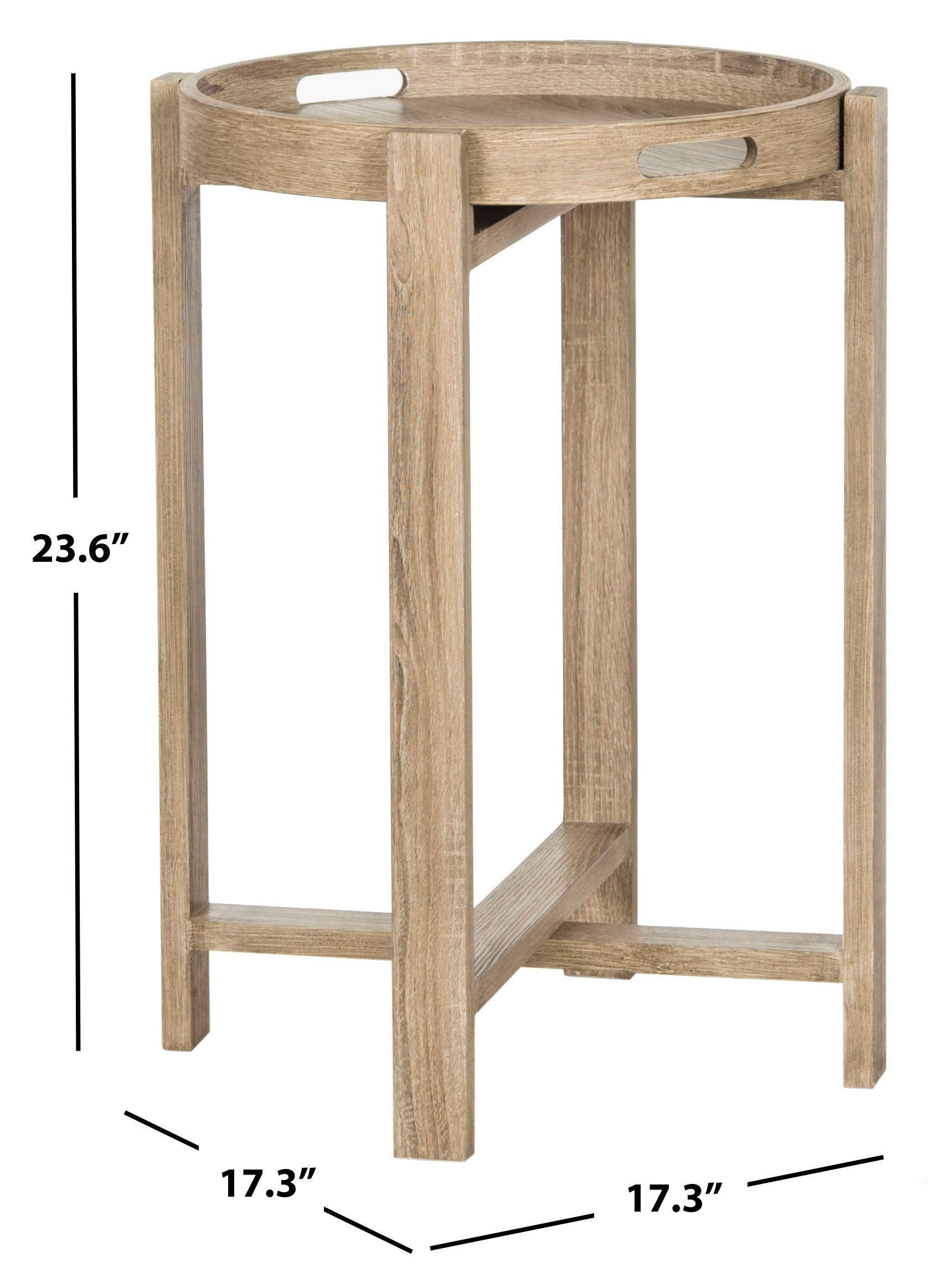Safavieh Hamish Modern Farmhouse Light Grey Tray Top Side Table - Stylish End Table for Living Room, Bedroom & Office Decor