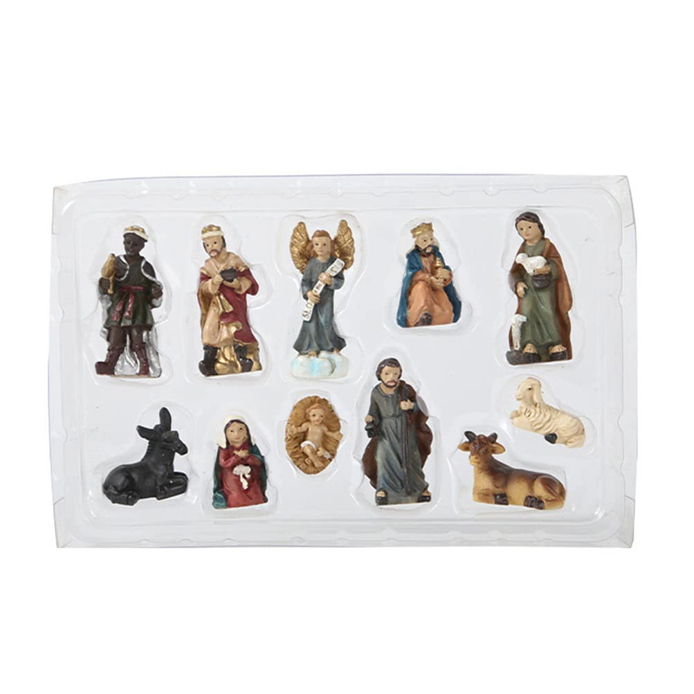 Nativity Scene Figurine Set - Holy Family Resin Statue for Christmas Decor