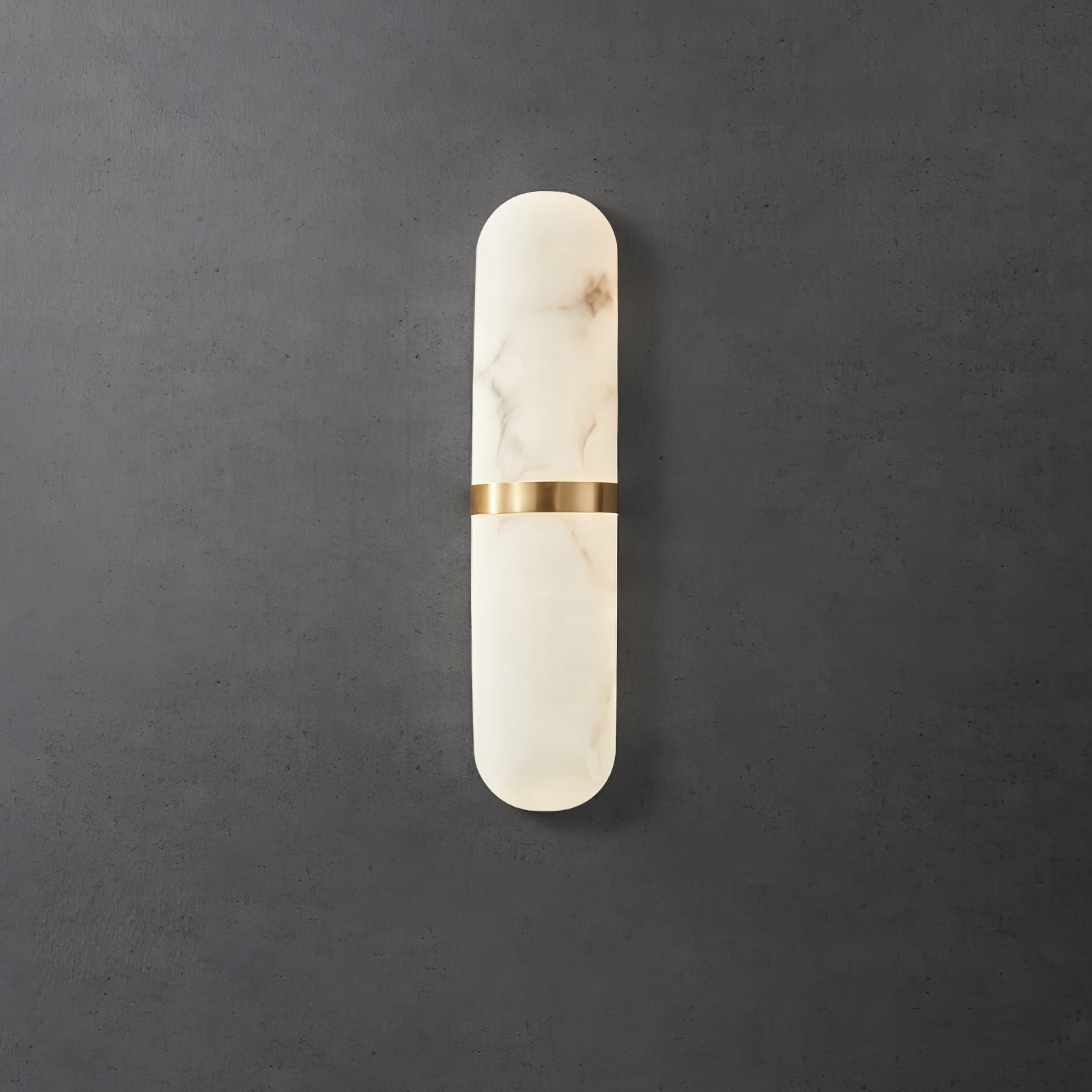 Alabaster Pill Wall Light - Modern Minimalist Sconce for Bedroom, Living Room & Hallway - Dimmable LED Wall Lamp for Ambient Lighting