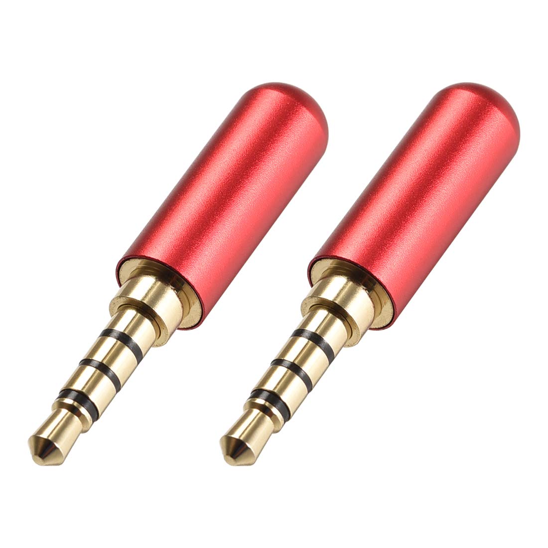 uxcell 3.5mm Male Stereo Headphone Jack Plug - Audio Cable Repair DIY Earphone Headset Soldering Replacement Tool (Copper Red, 2pcs) - Perfect for Headphone Repair, Audio Equipment DIY & Electronic Projects