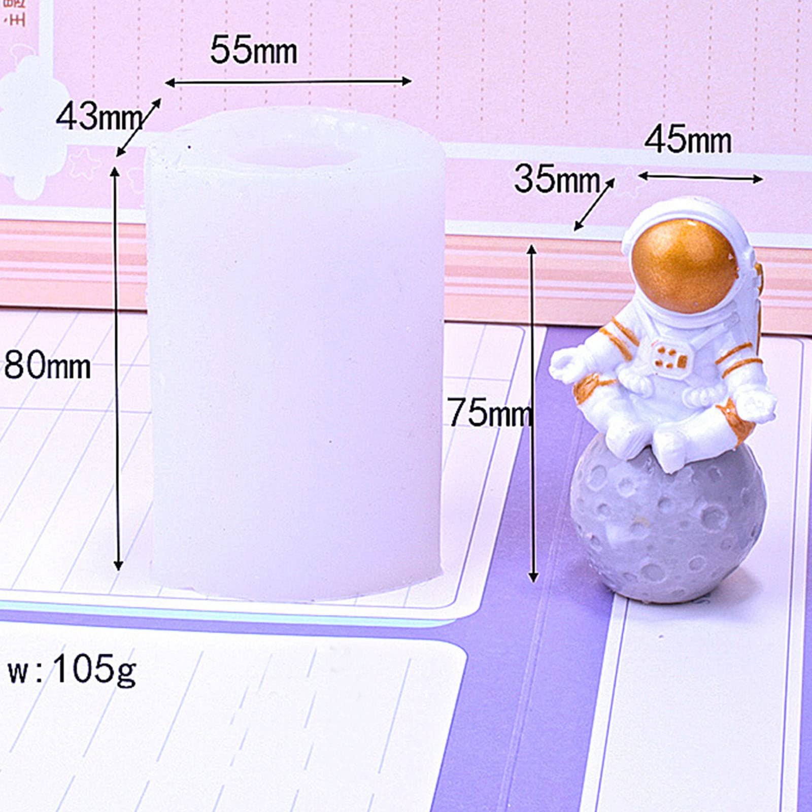Premium Silicone Astronaut Candle Molds for DIY Candle Making - Reusable Resin Molds for Candles, Soaps, and Home Decor - Perfect for Birthday Parties, Space-Themed Events, and Handmade Gifts