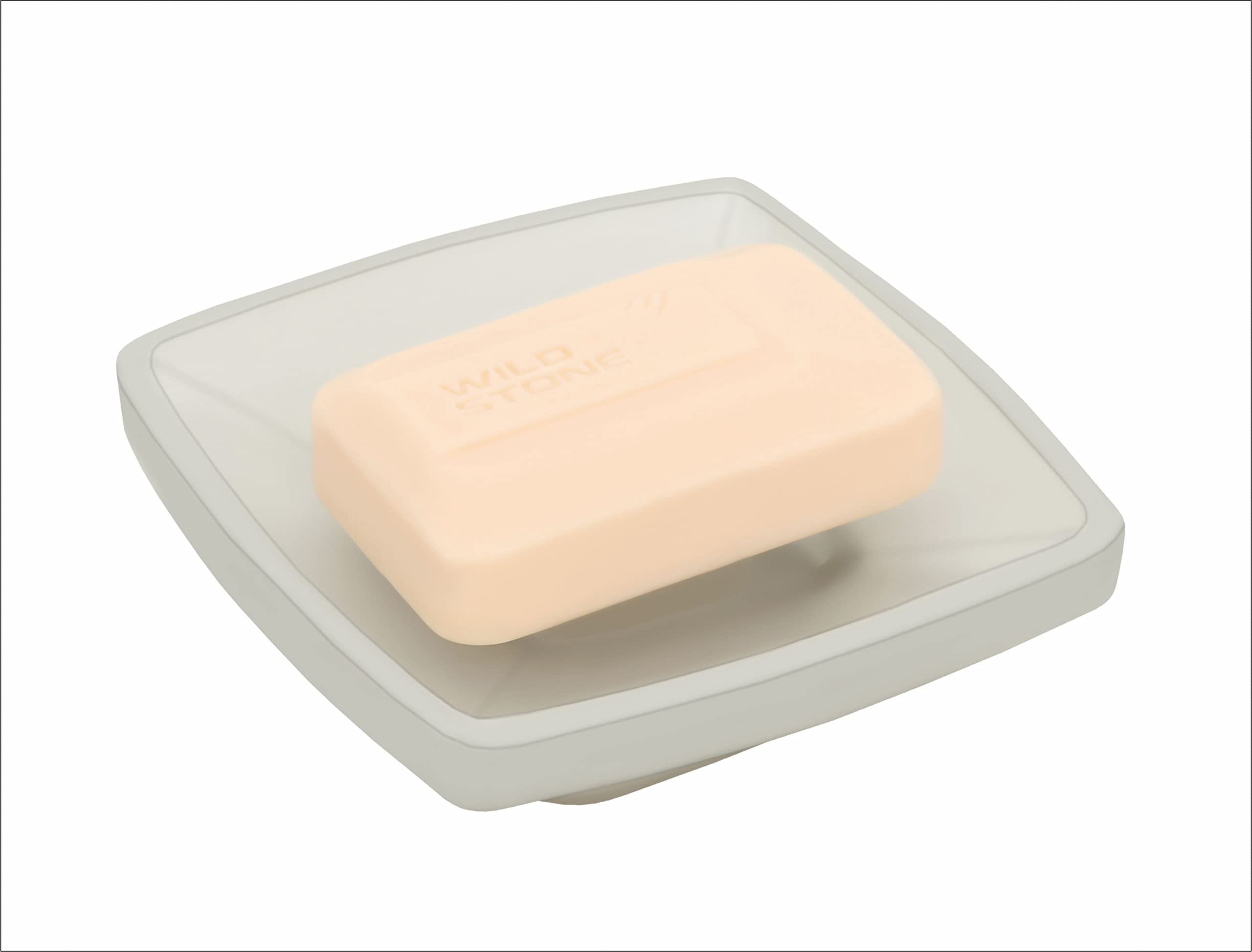 Frosted Glass Soap Dish Holder for Bathroom - Elegant Soap Stand, Soap Case & Soap Tray - Perfect for Bathroom Countertops, Sink Areas & Shower Organizers (LX06)