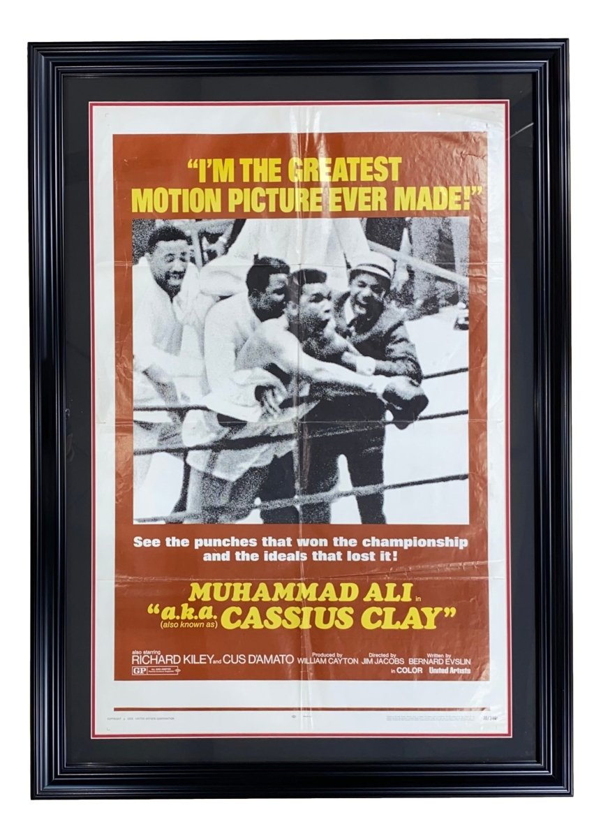 Authentic Muhammad Ali Framed 26x42 Movie Poster - Cassius Clay Vintage Wall Art for Boxing Fans & Sports Memorabilia Collectors | Perfect for Home Gym, Man Cave, or Boxing Themed Room Decor