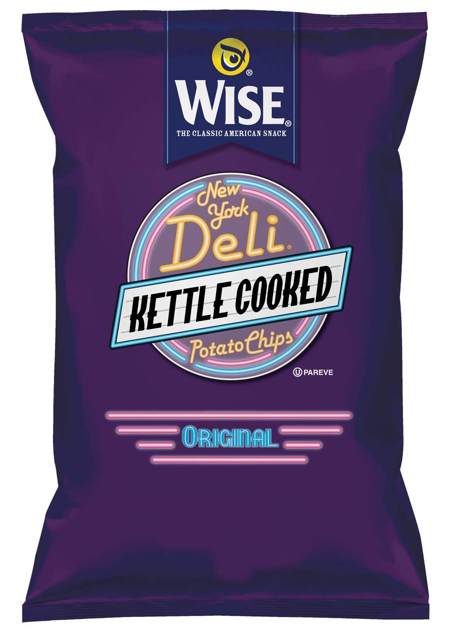 Wise Snacks NY Deli Original Kettle Cooked Potato Chips - 1.25oz (36 Count) - Gluten Free, No MSG, No Artificial Flavors - Perfect for Parties, Snacking & Lunchboxes