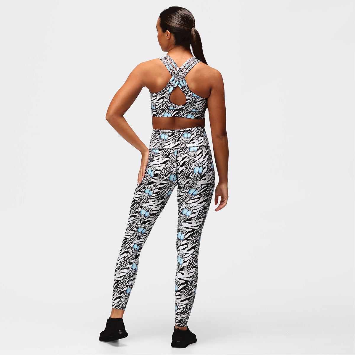 Monochrome Quill Leggings - High Waisted Yoga Pants for Women, Soft Stretchy Workout Leggings for Running, Gym & Lounge Wear