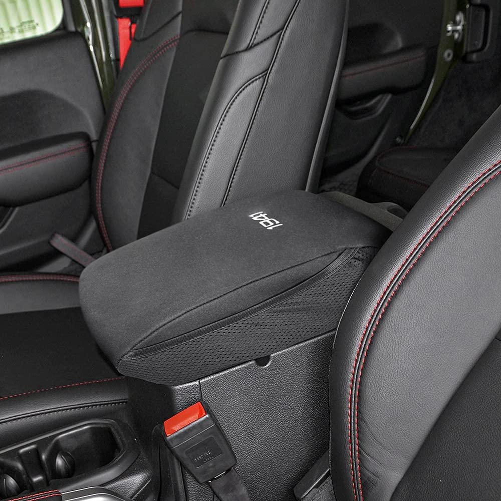 INTGET Car Center Console Cover for Jeep Gladiator & Wrangler JL/JLU (2018-2023) - Armrest Pad Accessories for Sahara/Sport/Rubicon/Unlimited Models - Durable & Comfortable for Road Trips & Daily Commutes