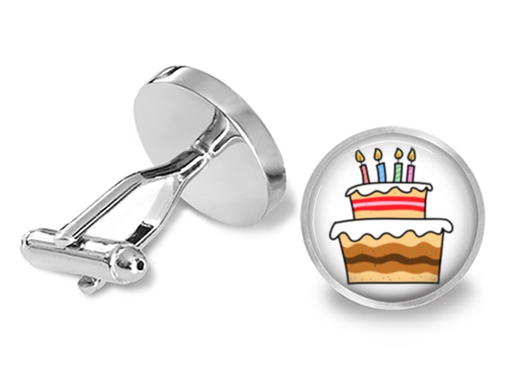 Elegant Birthday Cake Cufflinks for Men - Perfect Gift for Birthday Celebrations, Weddings & Formal Events