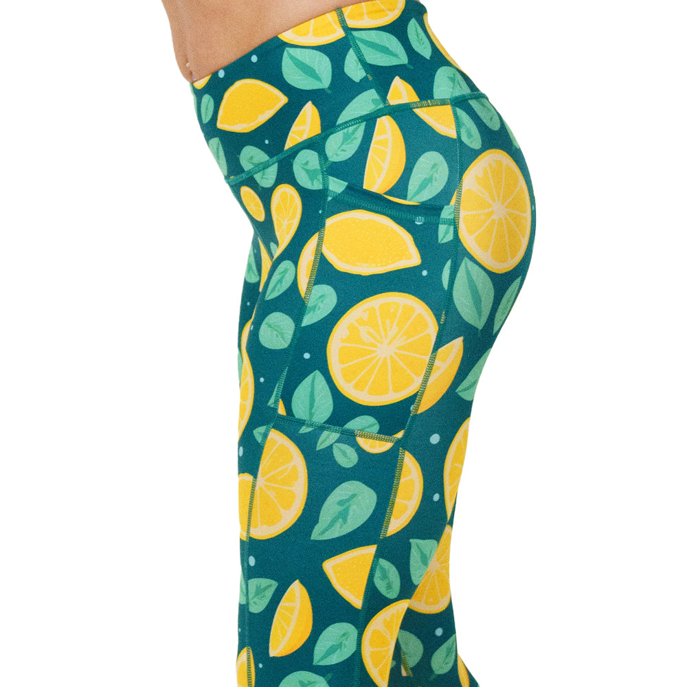 High Waist Sour Power Leggings for Women - Soft Yoga Pants with Pockets, Tummy Control & 4-Way Stretch - Perfect for Workout, Running, Gym & Lounge Wear