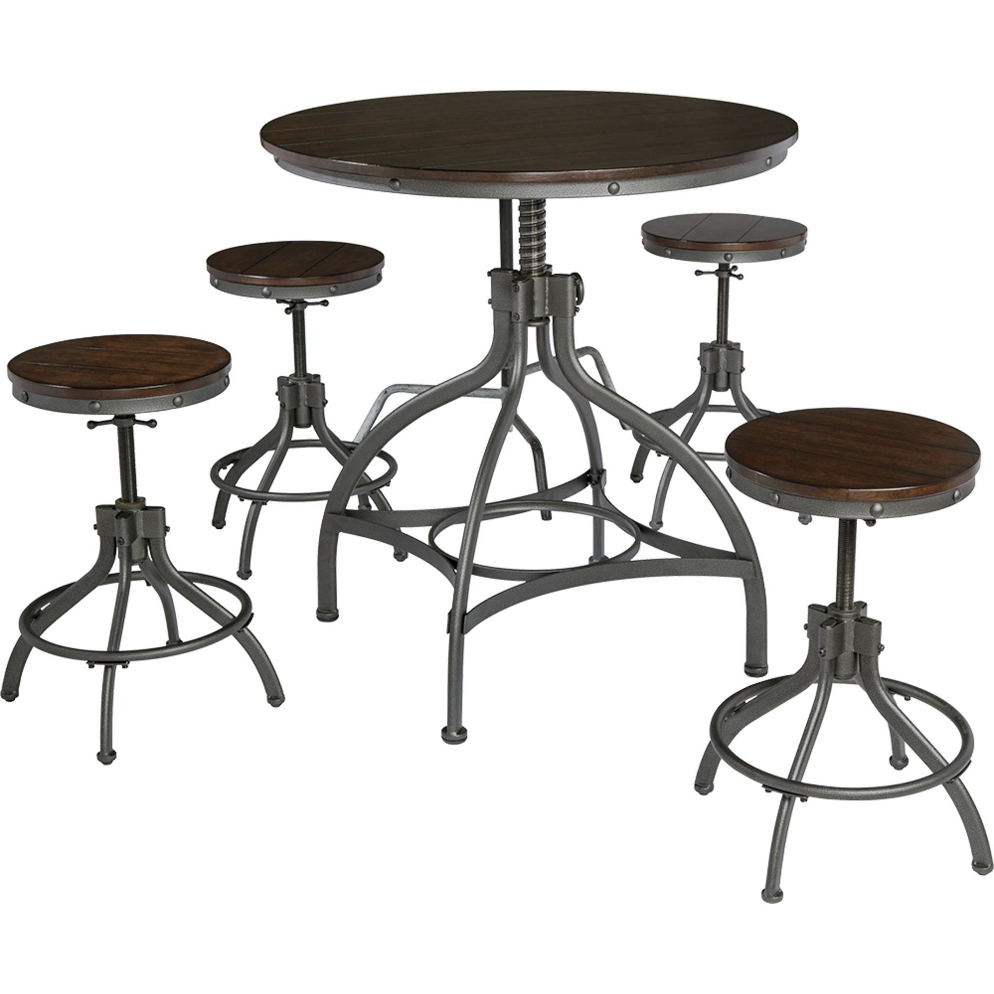 Bassello 3-Piece Counter Height Dining Set - Modern Bar Table and Stools for Kitchen, Breakfast Nook & Small Spaces - Perfect for Apartments, Condos & Urban Living
