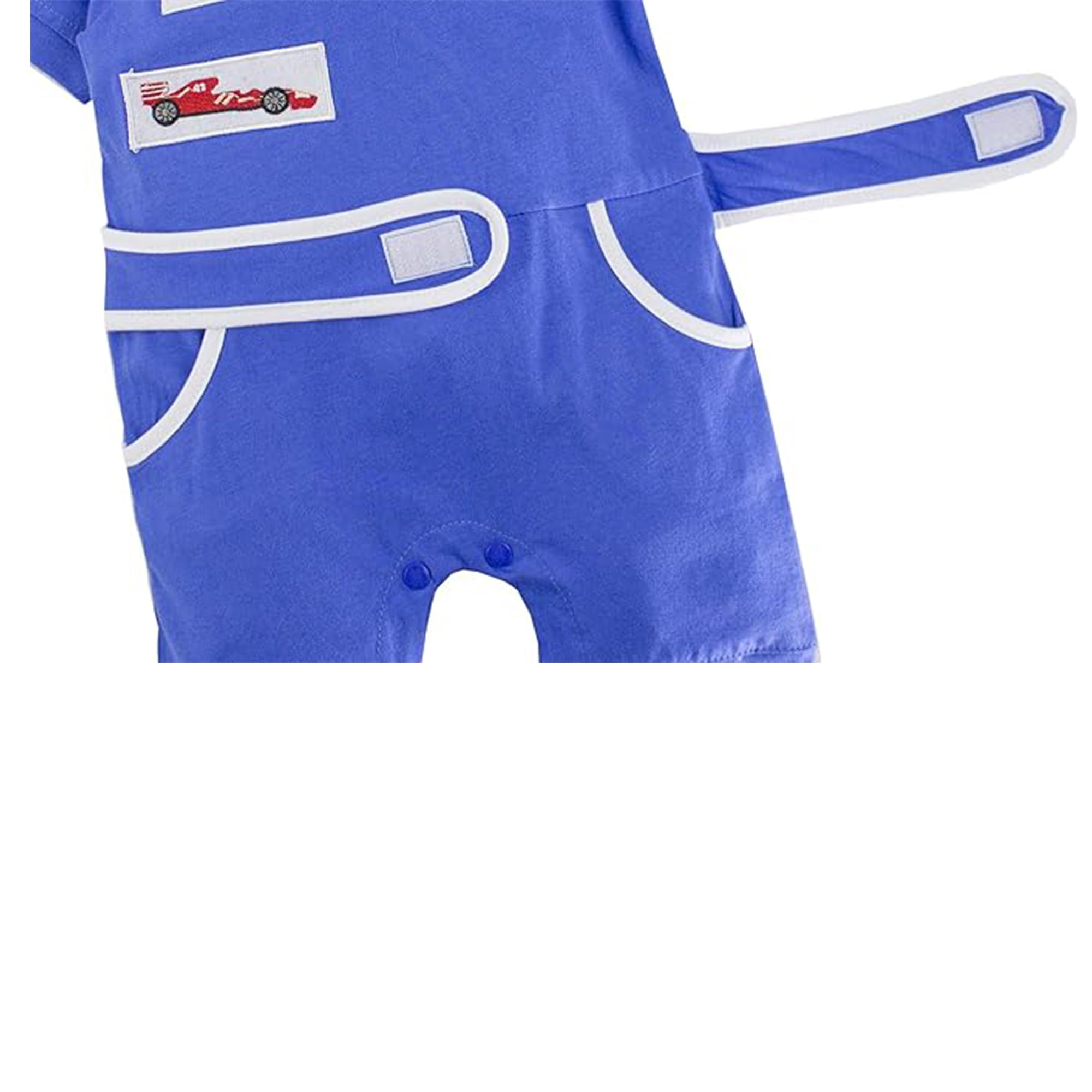 stylesilove Baby Boy Short Sleeve Cotton Romper - Cute Racer Style Outfit for Infant Boys | Perfect for Halloween, Playdates & Photo Shoots