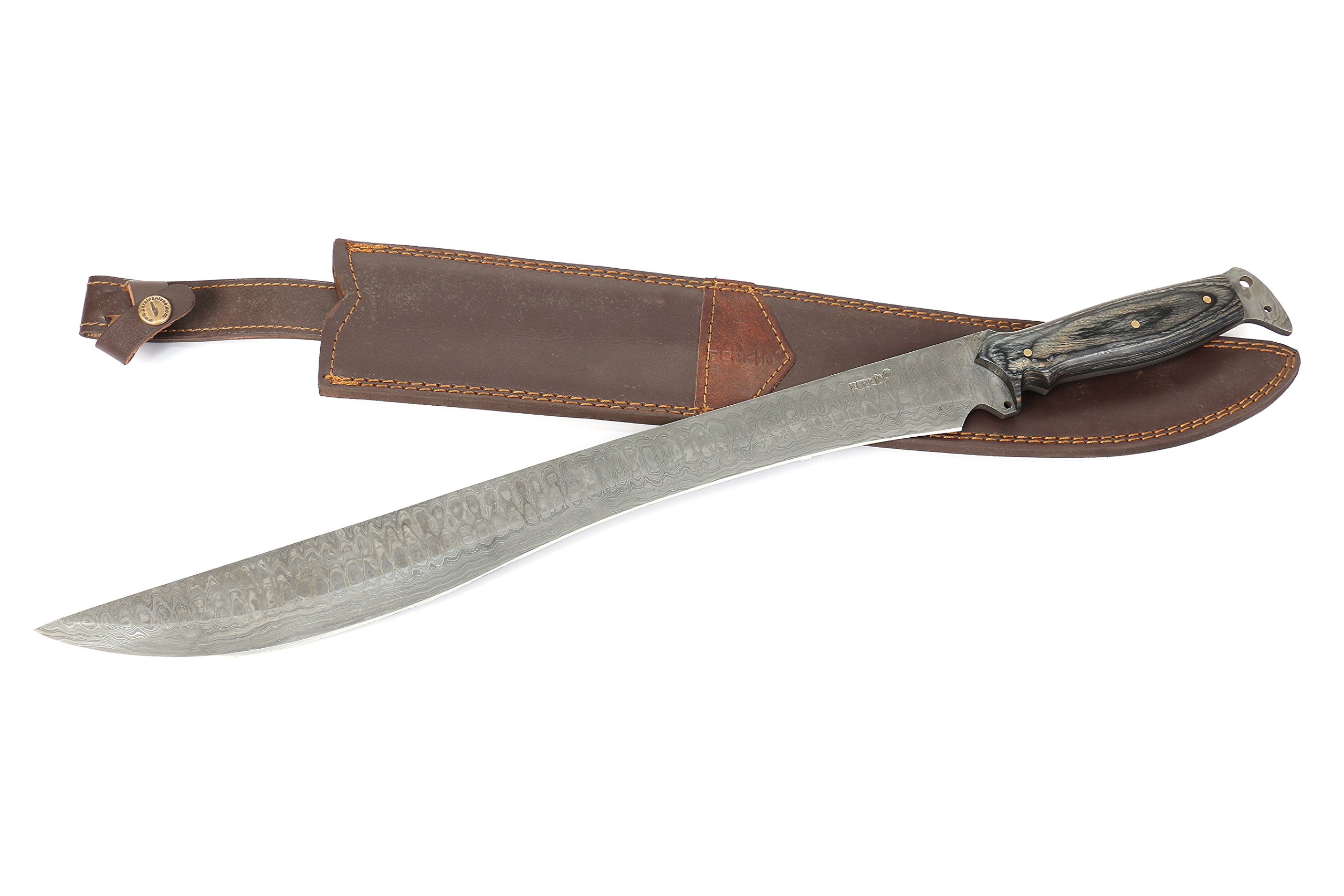 Perkin - Premium Handmade Damascus Steel Hunting Knife with Full Tang - Durable Outdoor Survival Tool for Camping, Hunting & Bushcraft