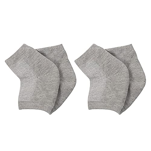 Moisturizing Gel Socks for Dry Cracked Feet - 2 Pairs Softening Heel & Toeless Socks with Foot Care Cream | Perfect for Overnight Treatment, Pedicures & Cracked Heel Relief