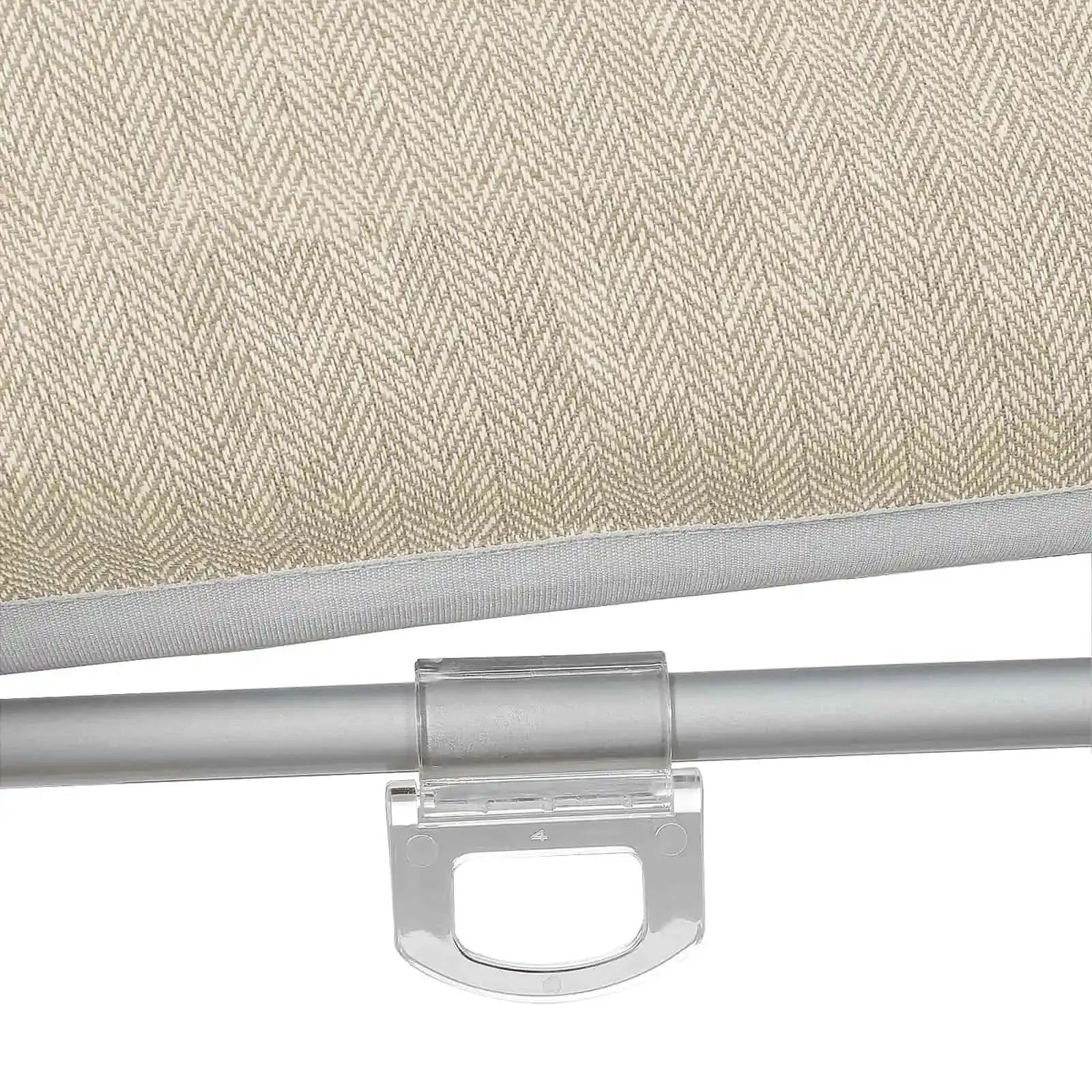 Ron Linen Cotton Herringbone Roman Shade - Cordless Window Treatment for Living Room, Bedroom & Office (Blackout/Sheer Options)