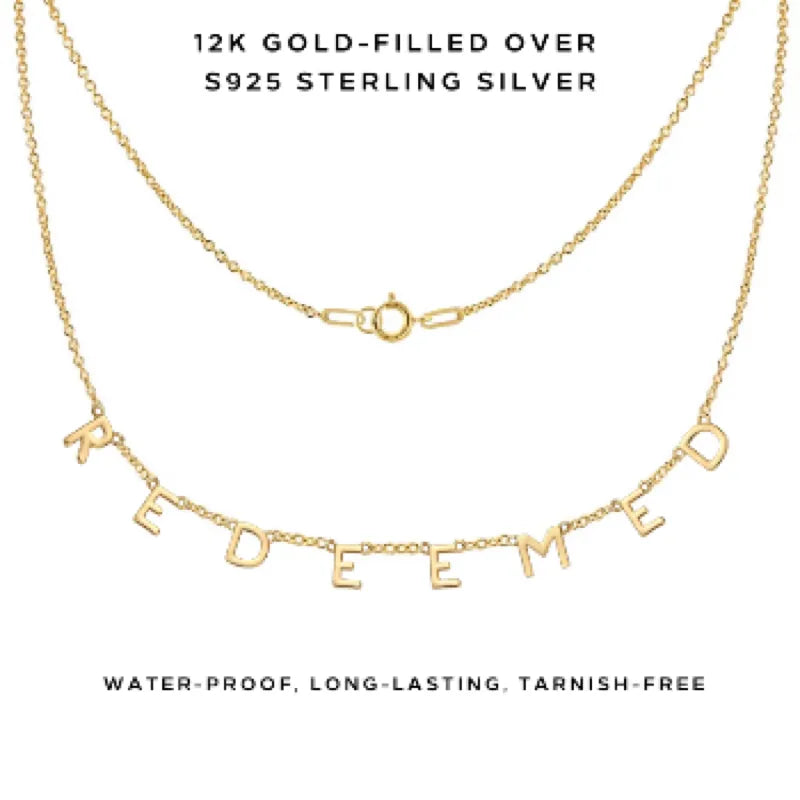 Personalized Letter Necklace - Custom Name/Word Engraved Jewelry for Women - Perfect Gift for Birthday, Anniversary & Valentine's Day - Elegant Layering Necklace for Everyday Wear