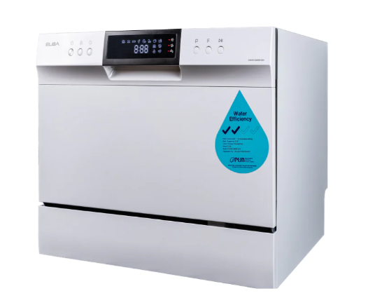 Elba EBDW 0680MWH 24 Inch Freestanding Dishwasher - Energy Star Certified, Quiet Operation, 14 Place Settings - Perfect for Apartments, Small Kitchens & Open Floor Plans