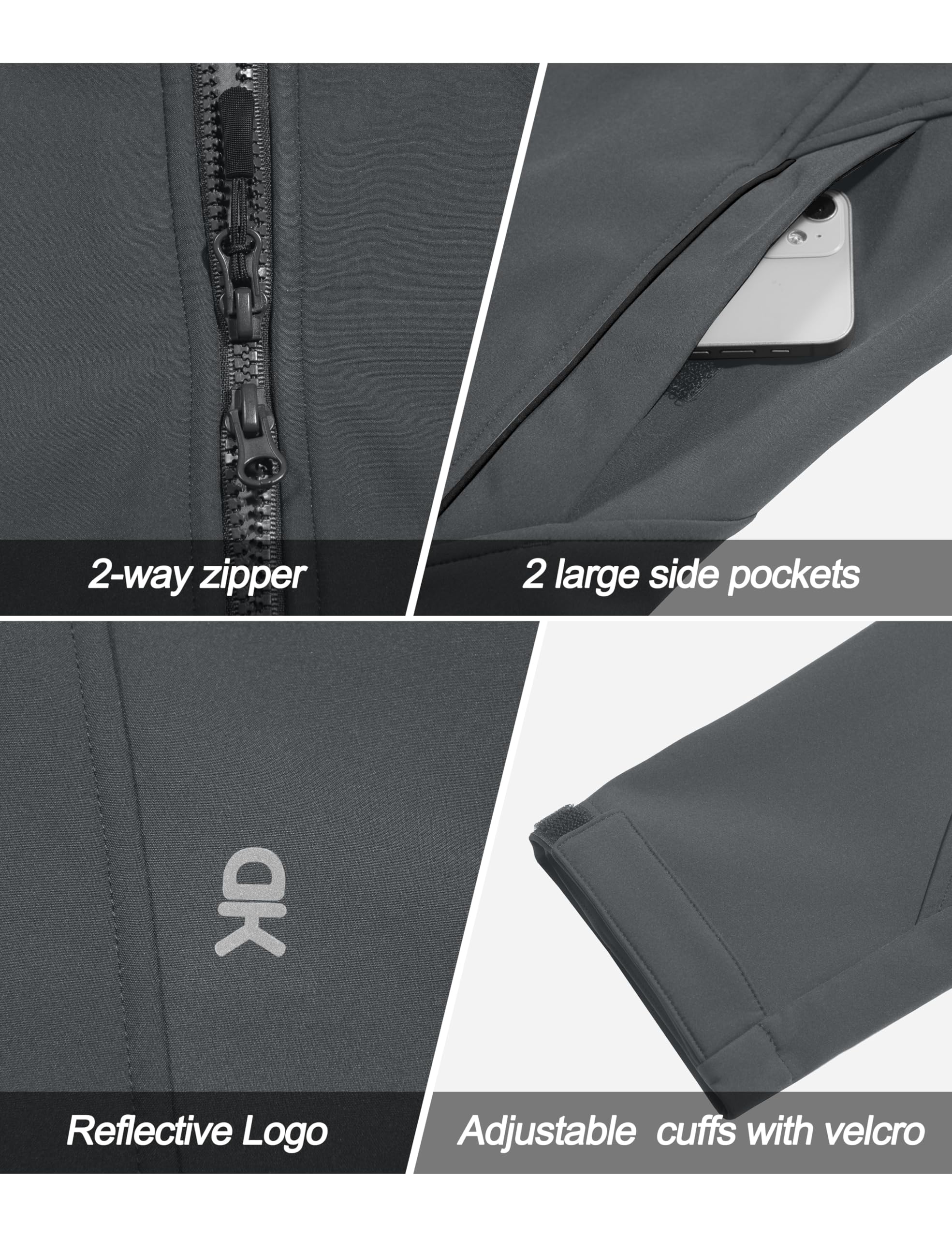 Little Donkey Andy Women's Softshell Fleece Lined Hooded Jacket - Windproof, Insulated & Water Resistant Winter Coat for Hiking, Camping & Outdoor Activities