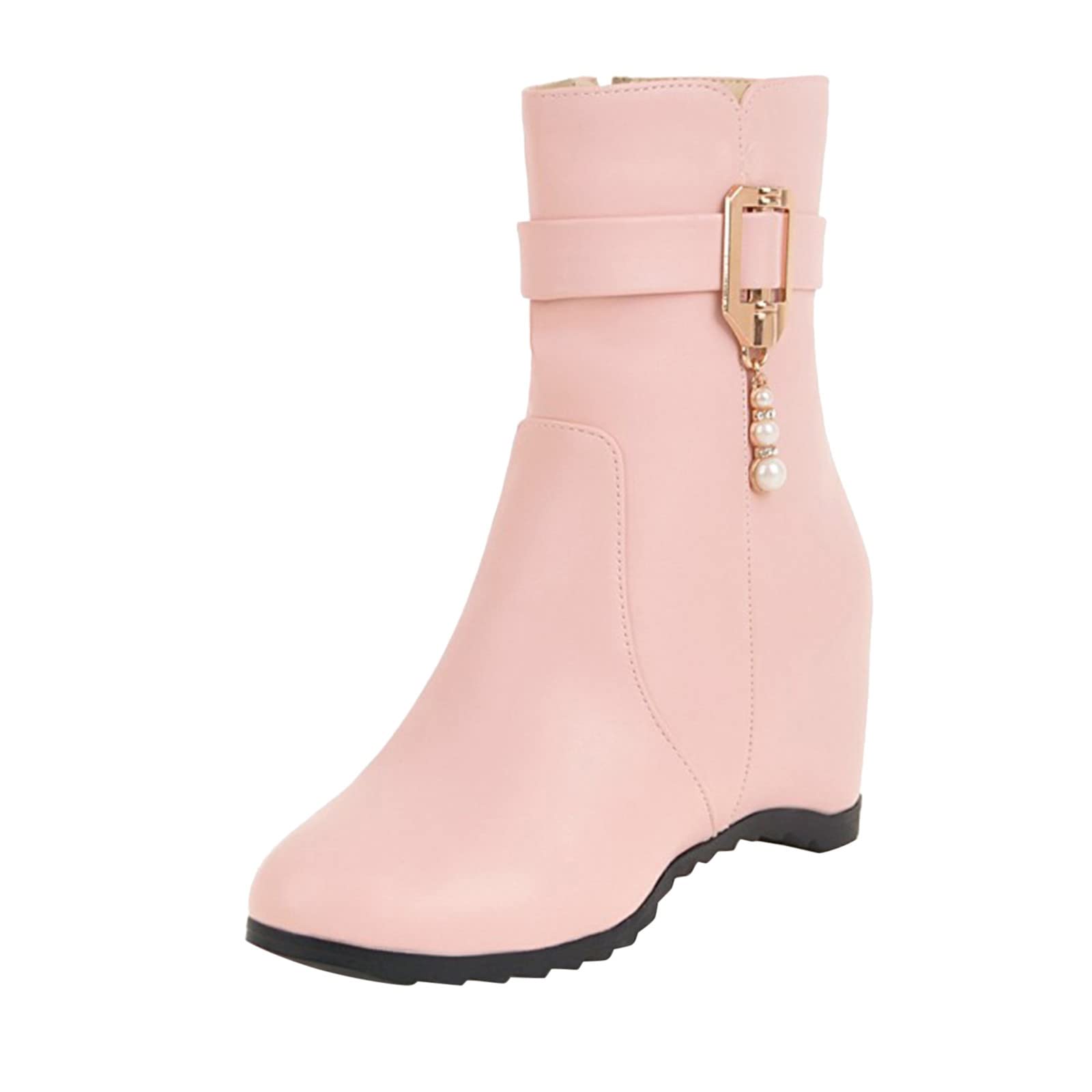 Stylish Women's Ankle Boots - Low Heel Pointed Toe Biker Booties with Side Zip | Perfect for Office, Dating & Casual Outfits